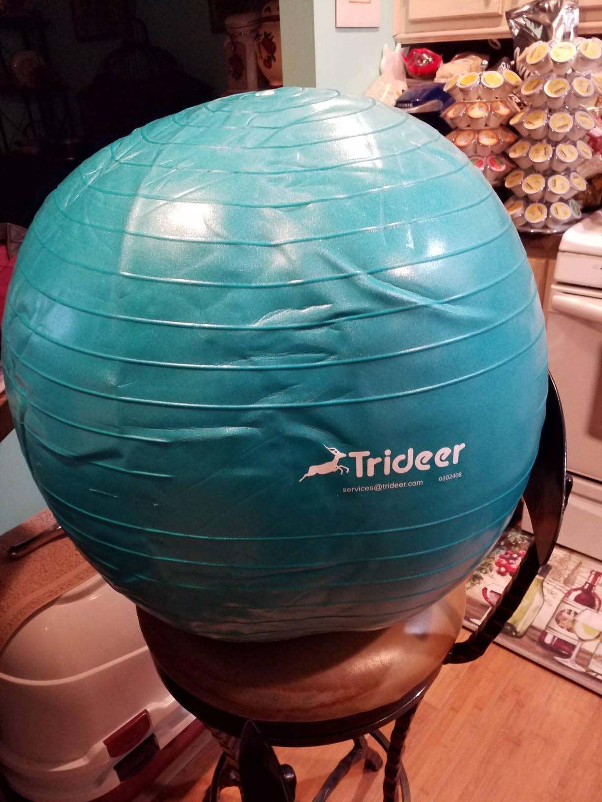 Trideer Yoga Ball for Exercise, Pilates, Core & Balance Training, Stability Ball for Pregnancy & Birthing Prep, Physical Therapy, Daily Stretching, Office Chair for Active Sitting, Quick Pump Included customer photo 1