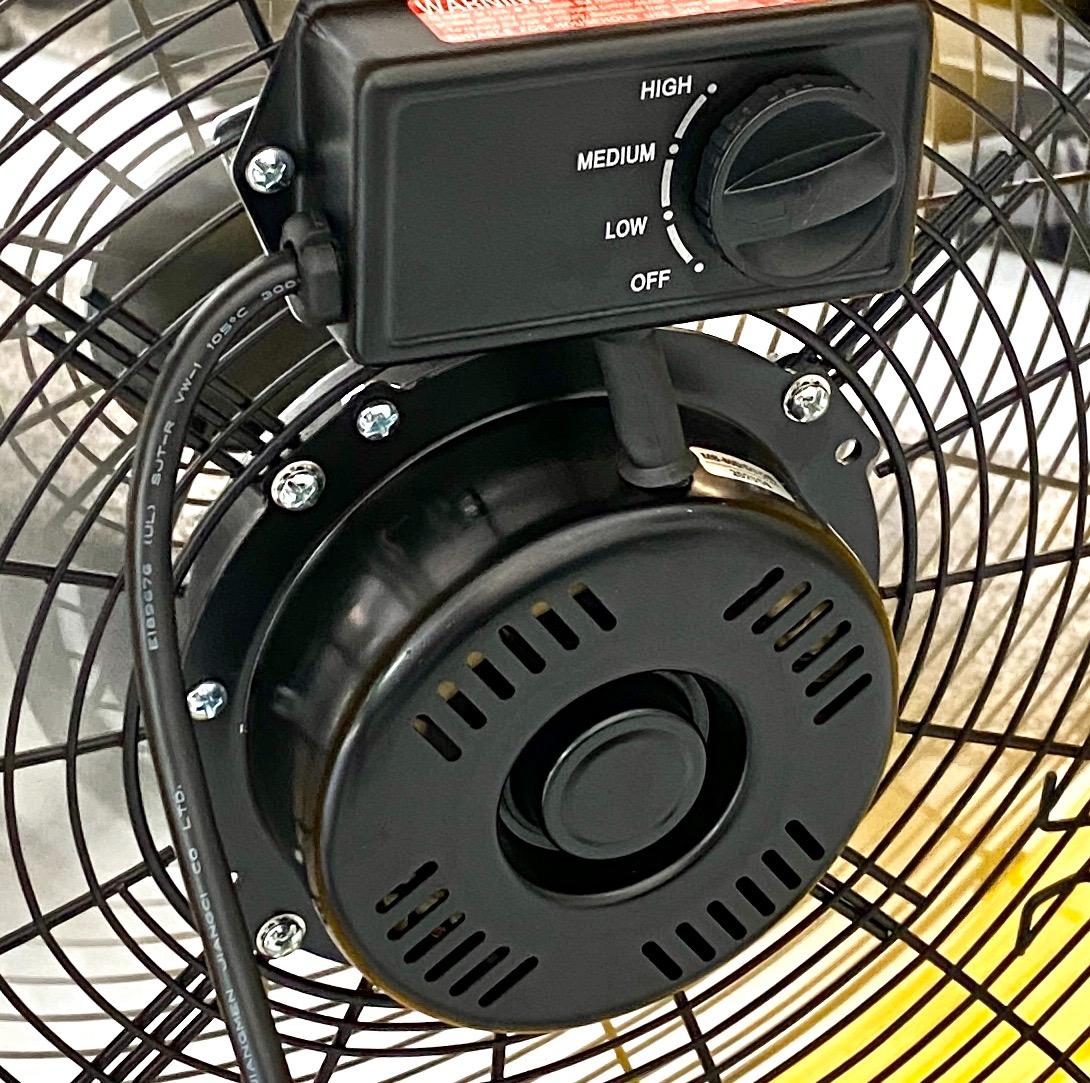 Tornado 24 Inch High Velocity Heavy Duty Tilt Metal Drum Fan Yellow Commercial, Industrial Use 3 Speed 7700 CFM 1/3 HP 8 FT Cord ETL Safety Listed customer photo 1