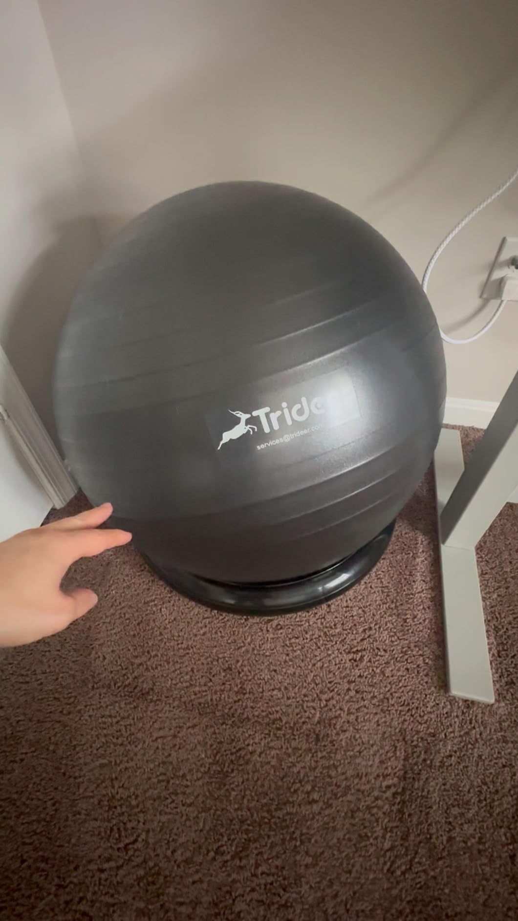 Trideer Yoga Ball Chair with Base for Office Desk, Exercise & Stability Ball Seat, Pilates Ball for Core Training, Pregnancy Ball, Back Pain Relief & Active Sitting customer photo 2