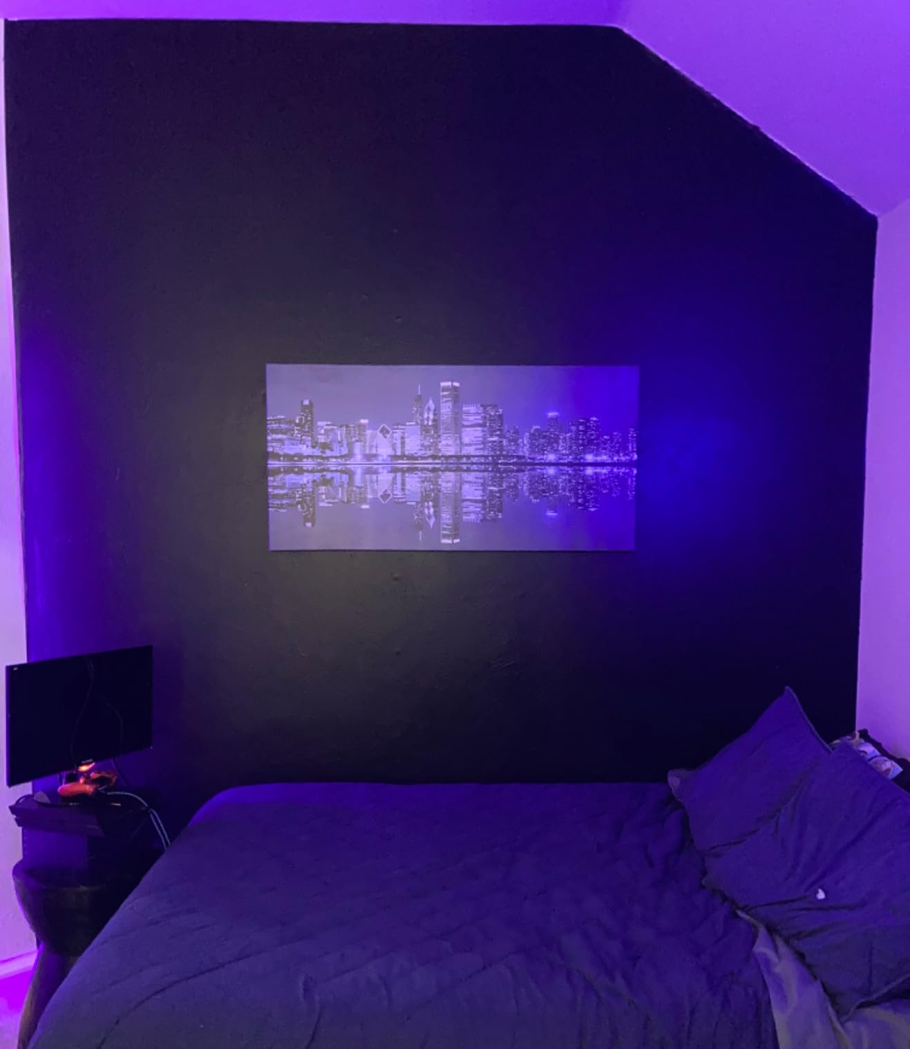LevvArts Modern City Wall Art Chicago Downtown at Night Picture Print on Canvas Building Artwork for Office Living Room Wall Decoration customer photo 1