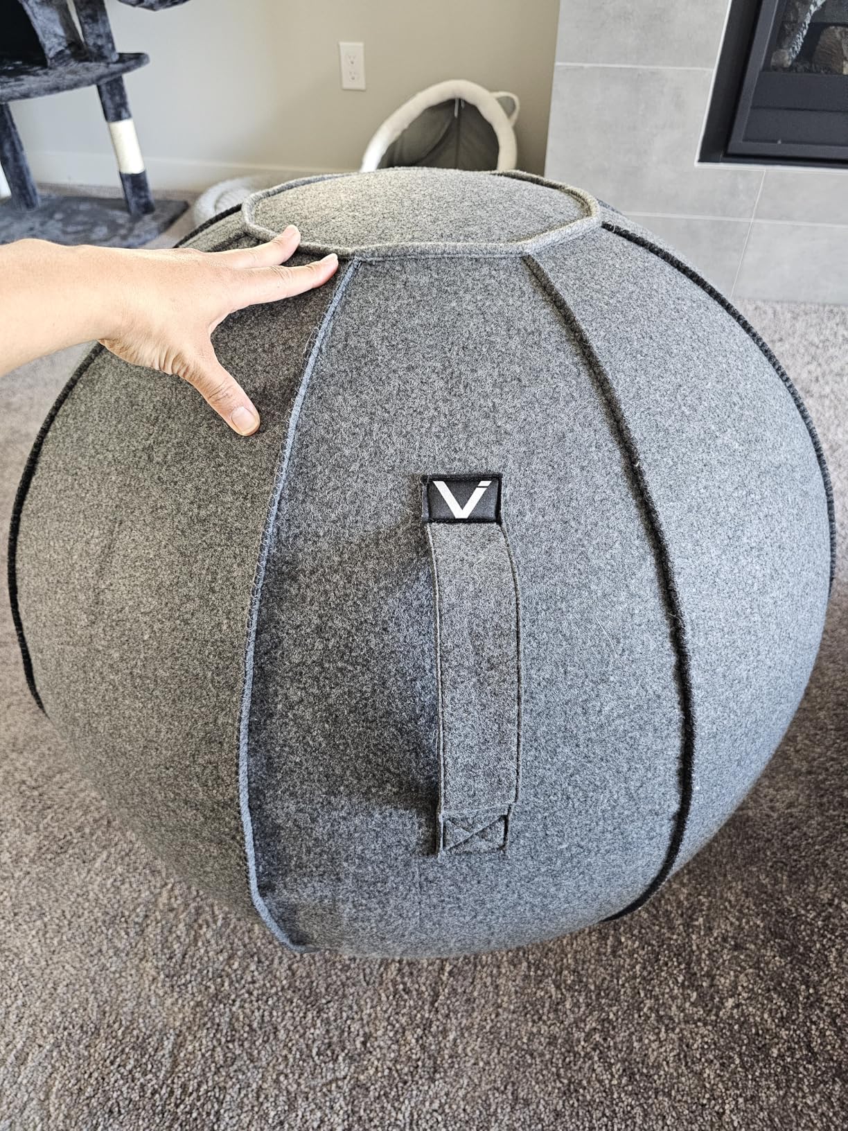 Vivora Luno Premium Ergonomic Sitting Ball Chair, Felt, Max Size (25 to 26 inches), for Home Offices, Balance Training, Yoga Ball, Posture Improvement customer photo 1