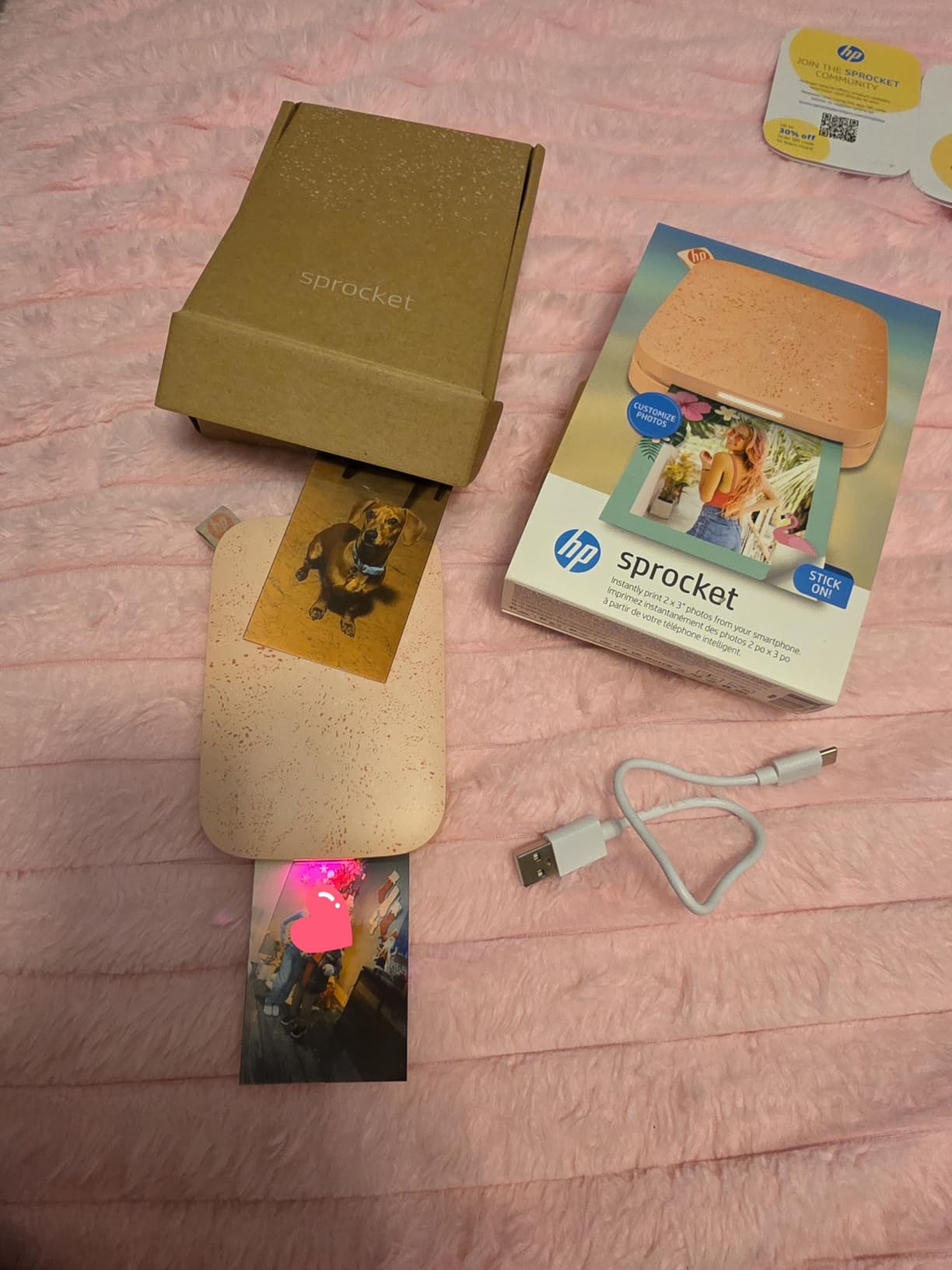 HP Sprocket Portable 2x3 Inch Instant Photo Printer (Black Noir) - Zink Sticky-Backed Paper from iOS & Android customer photo 2