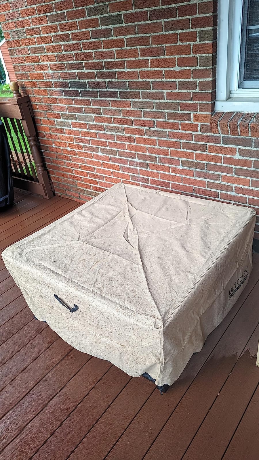 ULTCOVER Waterproof Round Patio Fire Pit Table Cover 44 inch | Heavy Duty 600D Polyester, UV Resistant, Fits Outdoor Firepits & Fire Bowl customer photo 2