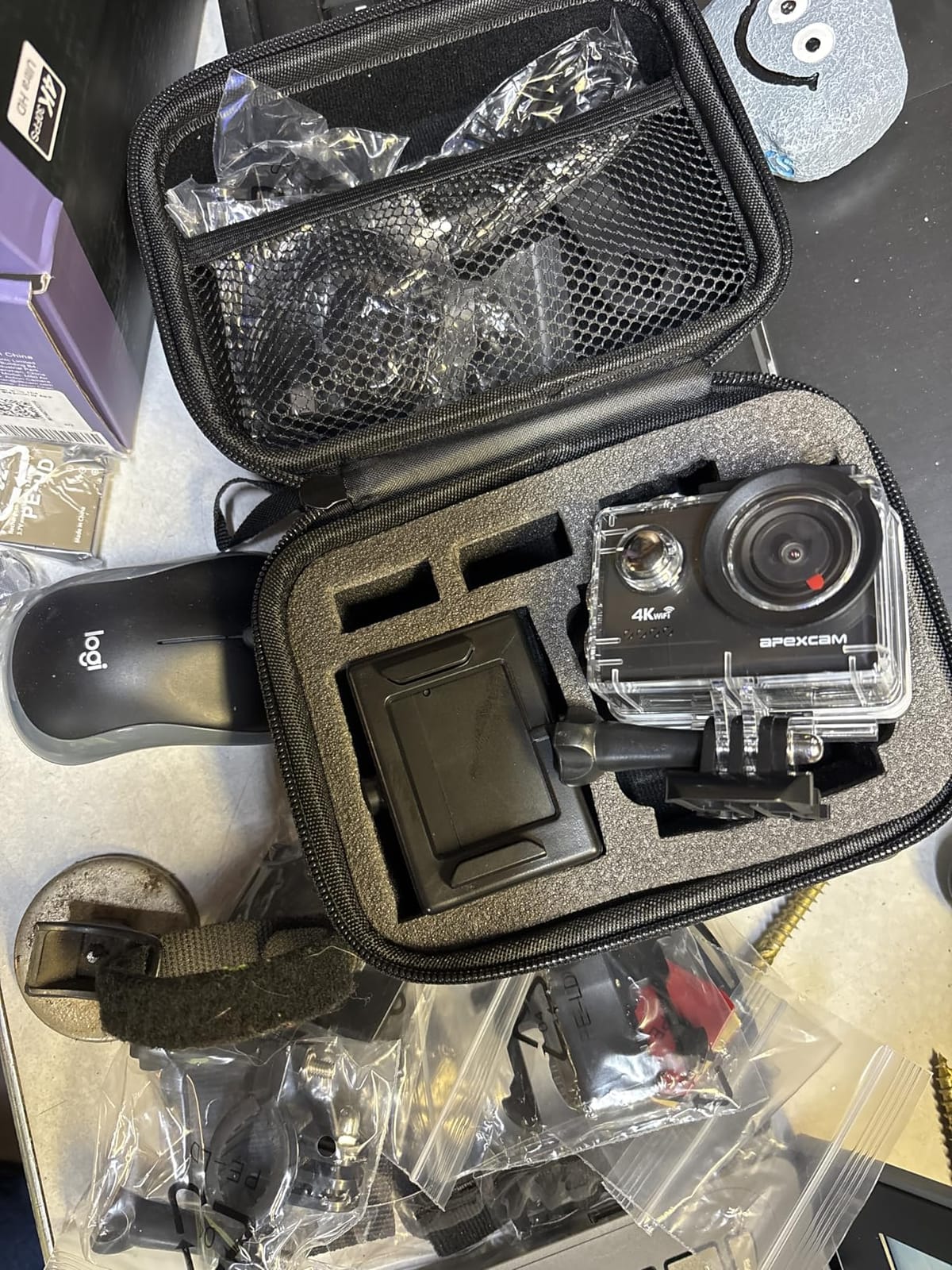Apexcam M80 AIR 4K 60FPS 64MP EIS WiFi Action Camera Waterproof Underwater Camera 40M Sport Camera 2.0'LCD 2.4G Remote Control 2X1350mAh Batteries and Multiple accessorie customer photo 1