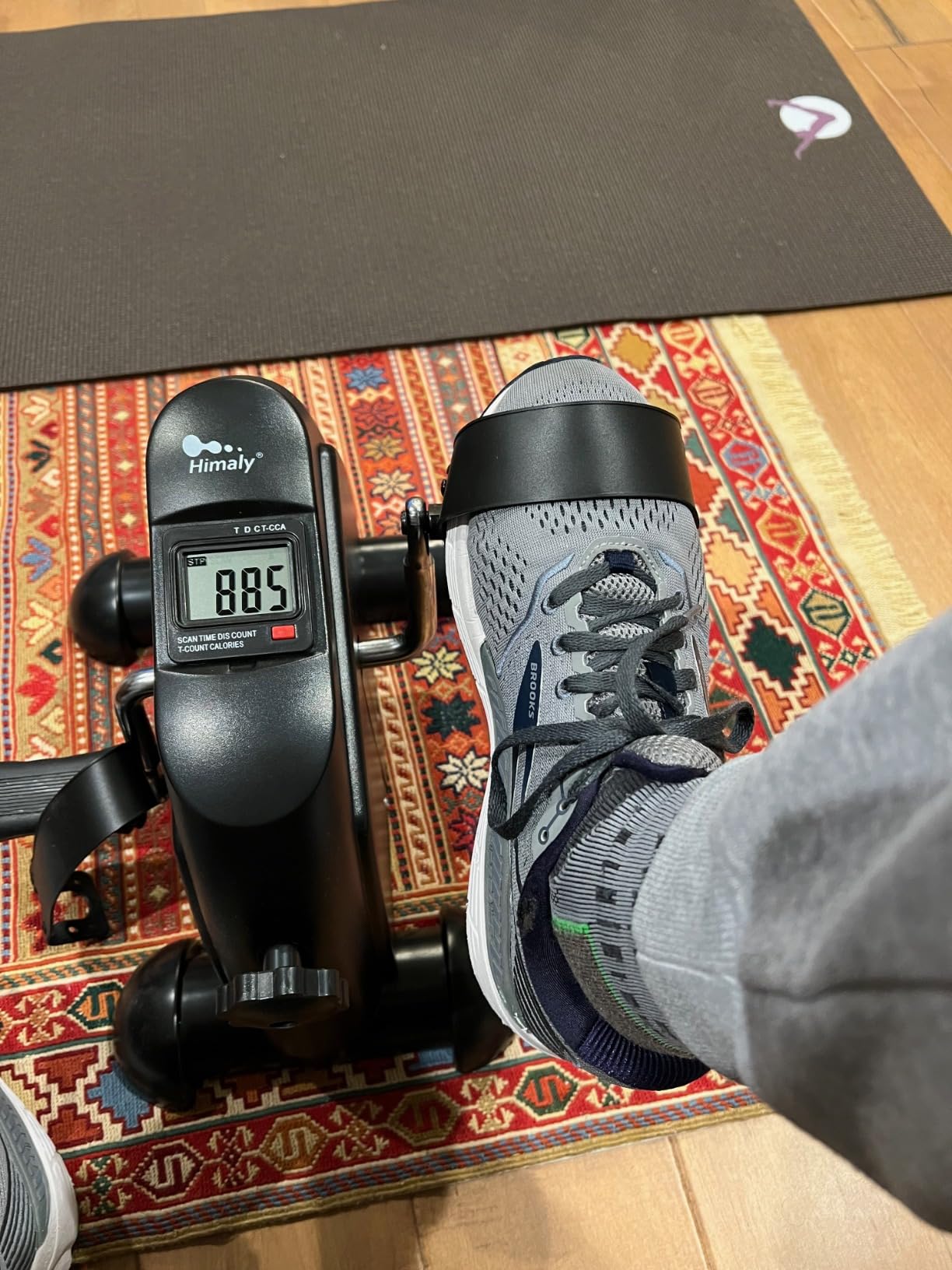 Mini Exercise Bike, himaly Under Desk Bike Pedal Exerciser Portable Foot Cycle Arm & Leg Peddler Machine with LCD Screen Displays customer photo 2