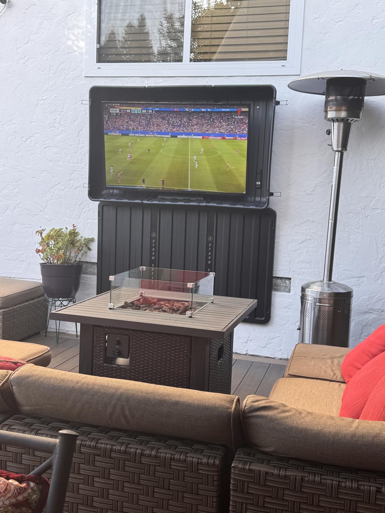 Storm Shell Outdoor TV Hard Cover Weatherproof Protection for Television - Mounts Right on The Wall - TV Wall Mounting Bracket Included (45-55 inch), Black customer photo 1