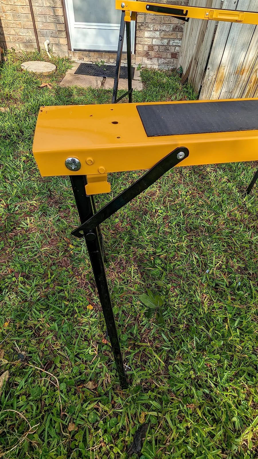 Forup Portable Folding Sawhorse, Heavy Duty Twin Pack, 275 lb Weight Capacity Each 2 Pack (Yellow) customer photo 1