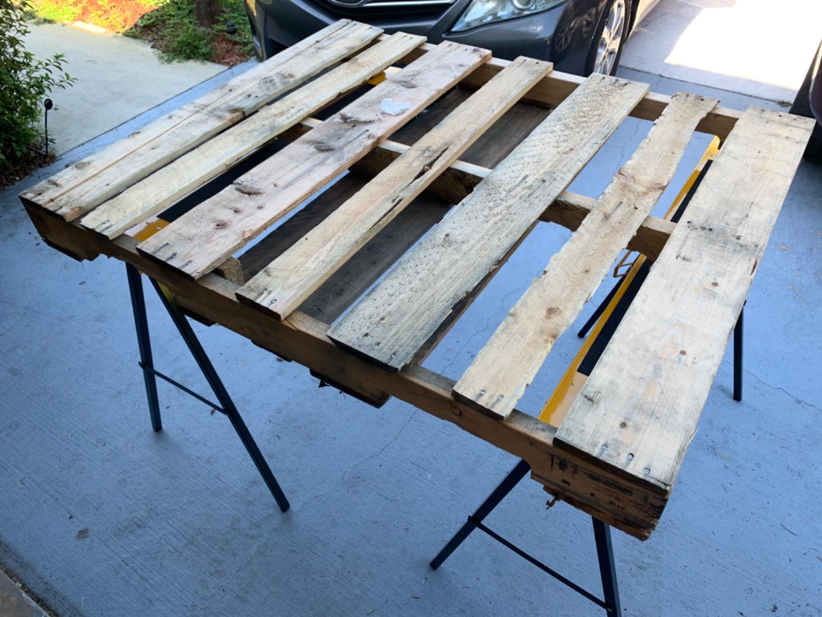 Forup Portable Folding Sawhorse, Heavy Duty Twin Pack, 275 lb Weight Capacity Each 2 Pack (Yellow) customer photo 2
