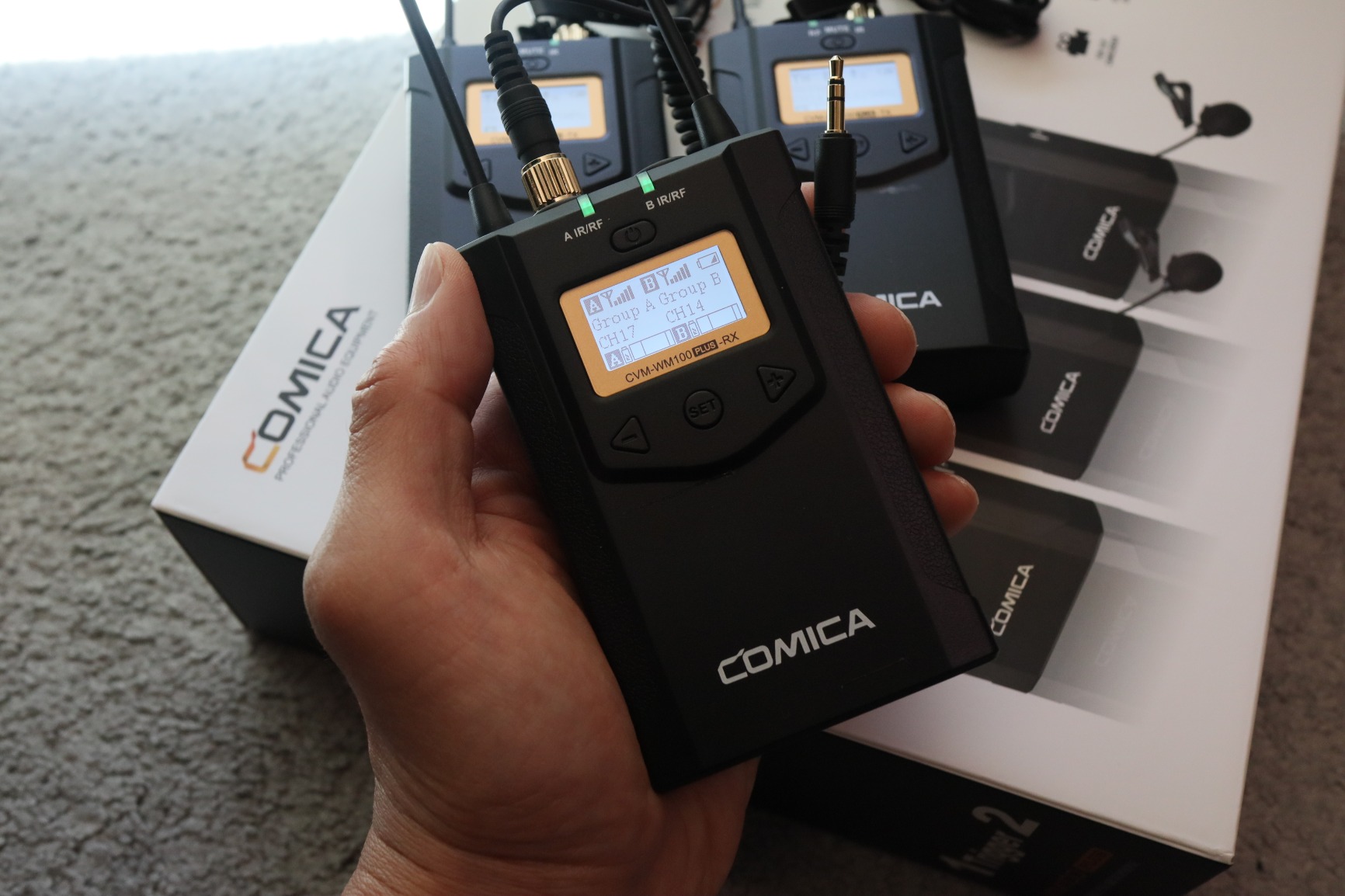 COMICA CVM-WM100PLUS UHF Wireless Lavalier Microphone for Camera Smartphone, 48 UHF Selectable Channel, Noise Cancellation, 160ft Stable Range, Dual Lapel Mic for YouTube TikTok Vlog Interview Stream customer photo 1