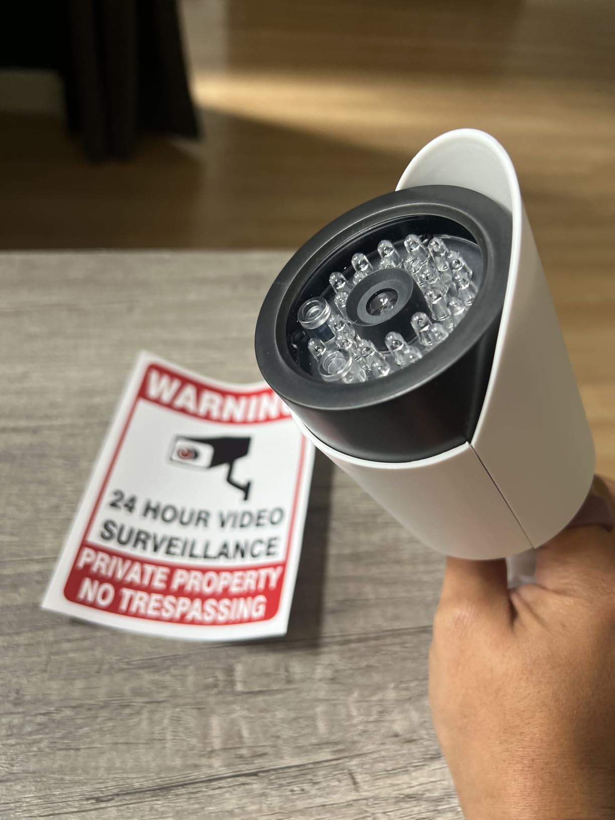 BNT Dummy Fake Camera, Surveillance Security CCTV Dome Camera, with One LED Light, Security Alarm Sticker Label (TC-W2), Security Camera Suitable for Indoor/Outdoor (2 Pack, White) customer photo 1
