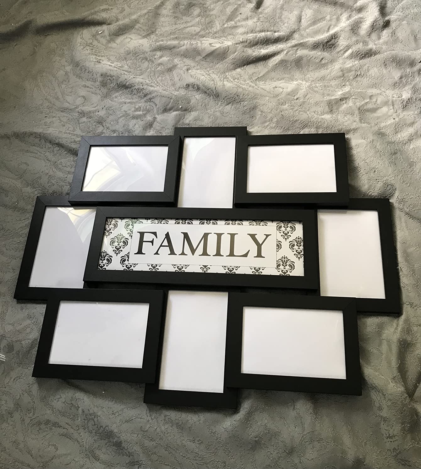 Jerry & Maggie Family Photo Frame 22x17, PVC Picture Frames Collage Wall Decor 9 Opening Wall Hanging For 6x4 Photos 8 Pack, No-Assembly 3D Design Waterproof Memorial Keepsake, White customer photo 2