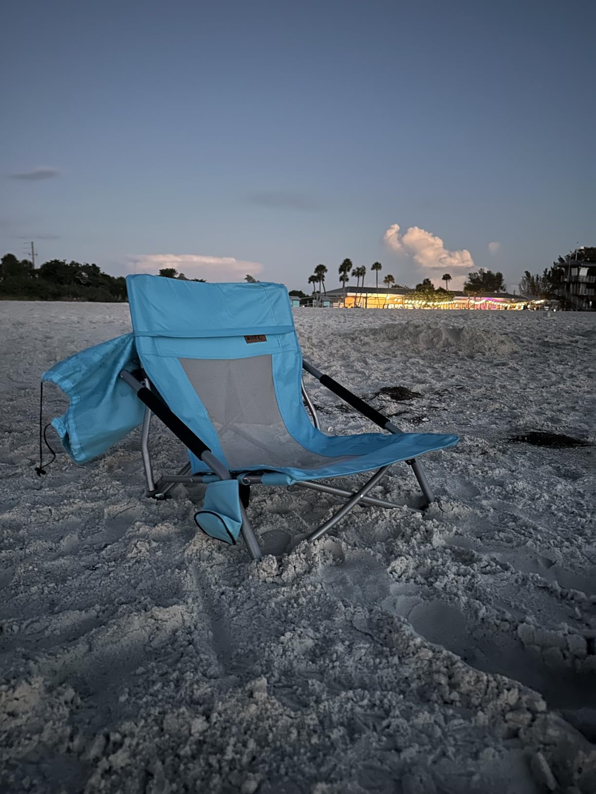 Nice C Low Beach Camping Folding Chair, Compact Backpacking River Sand Chair for Adults 2 Pack, Sillas De Playa, with Cup Holder, for Concert Camping, Boat, Beach, Travel, Picnic, Festival (2 Pack Blue) customer photo 1