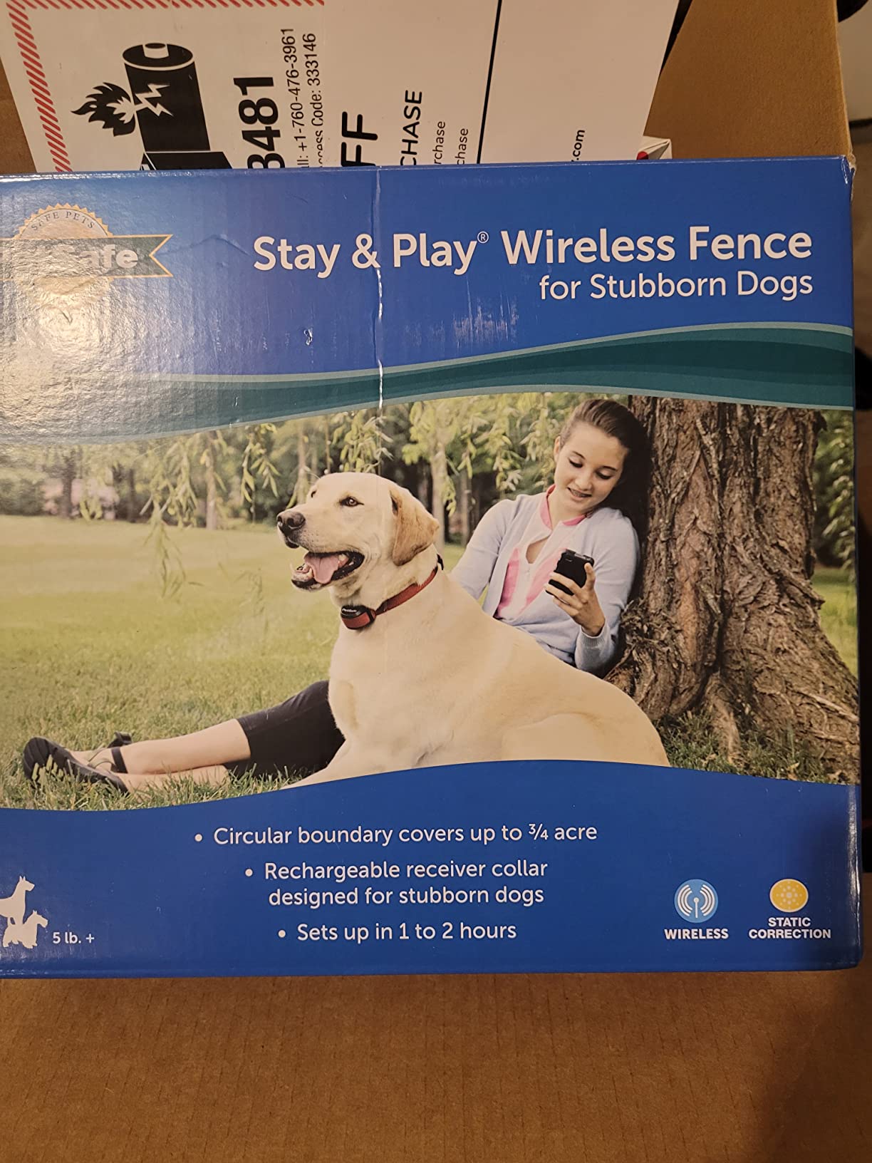 PetSafe Stay & Play Wireless Pet Fence for Stubborn Dogs, Up to 3/4-Acre | Tone-Only Mode Plus 5 Levels of Static Correction, Sets up in Hours, No Digging/Burying Wire, Portable, Dogs 5 lb+ customer photo 2