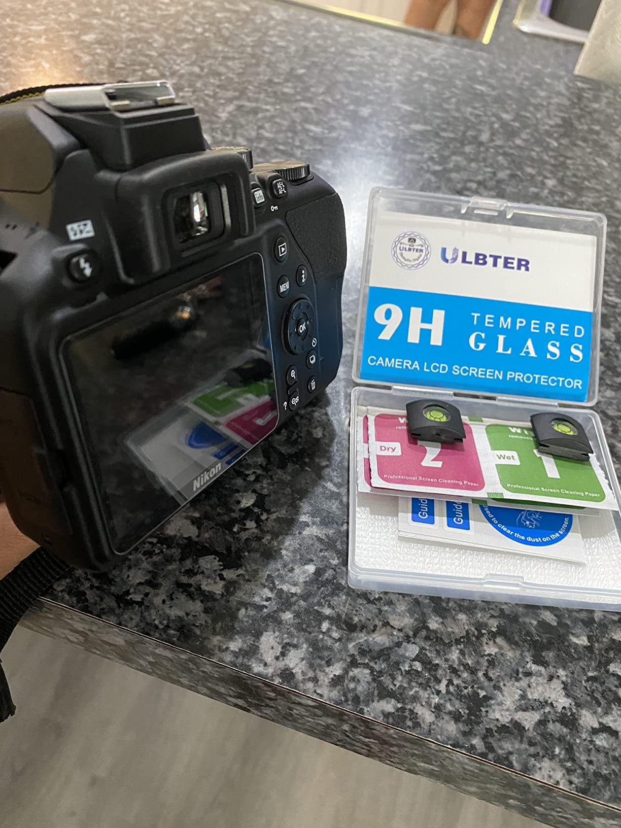 ULBTER Screen Protector for Nikon D3500 D3400 D3300 D3200 D3100 [3+2Pack] | Tempered Glass + 2 Hot Shoe Cover 0.3mm 9H Hardness Anti-Scrach Anti-Bubble Anti-Water Anti-Dust customer photo 2