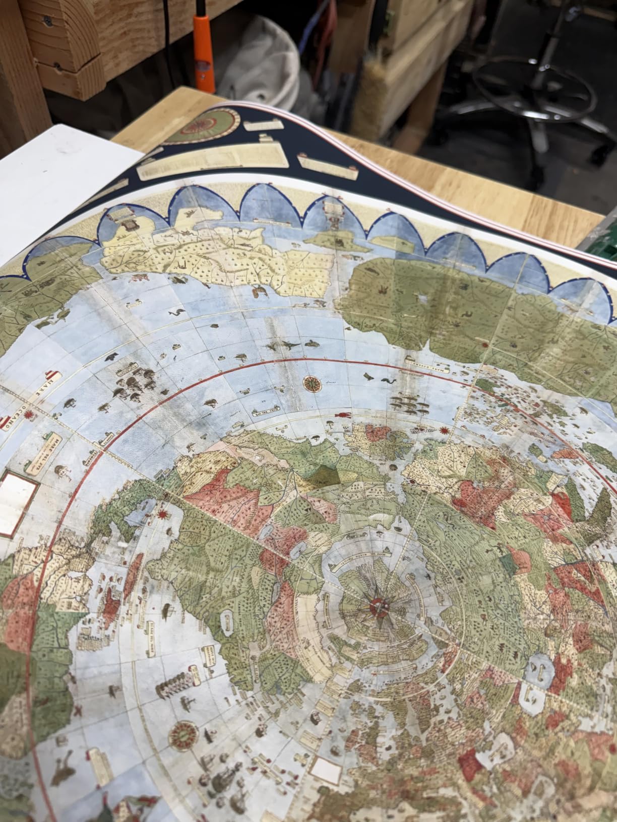 Historic Map - Map of the World, 1587, Urbano Monte - Vintage Wall Art - 24in x 24in customer photo 1