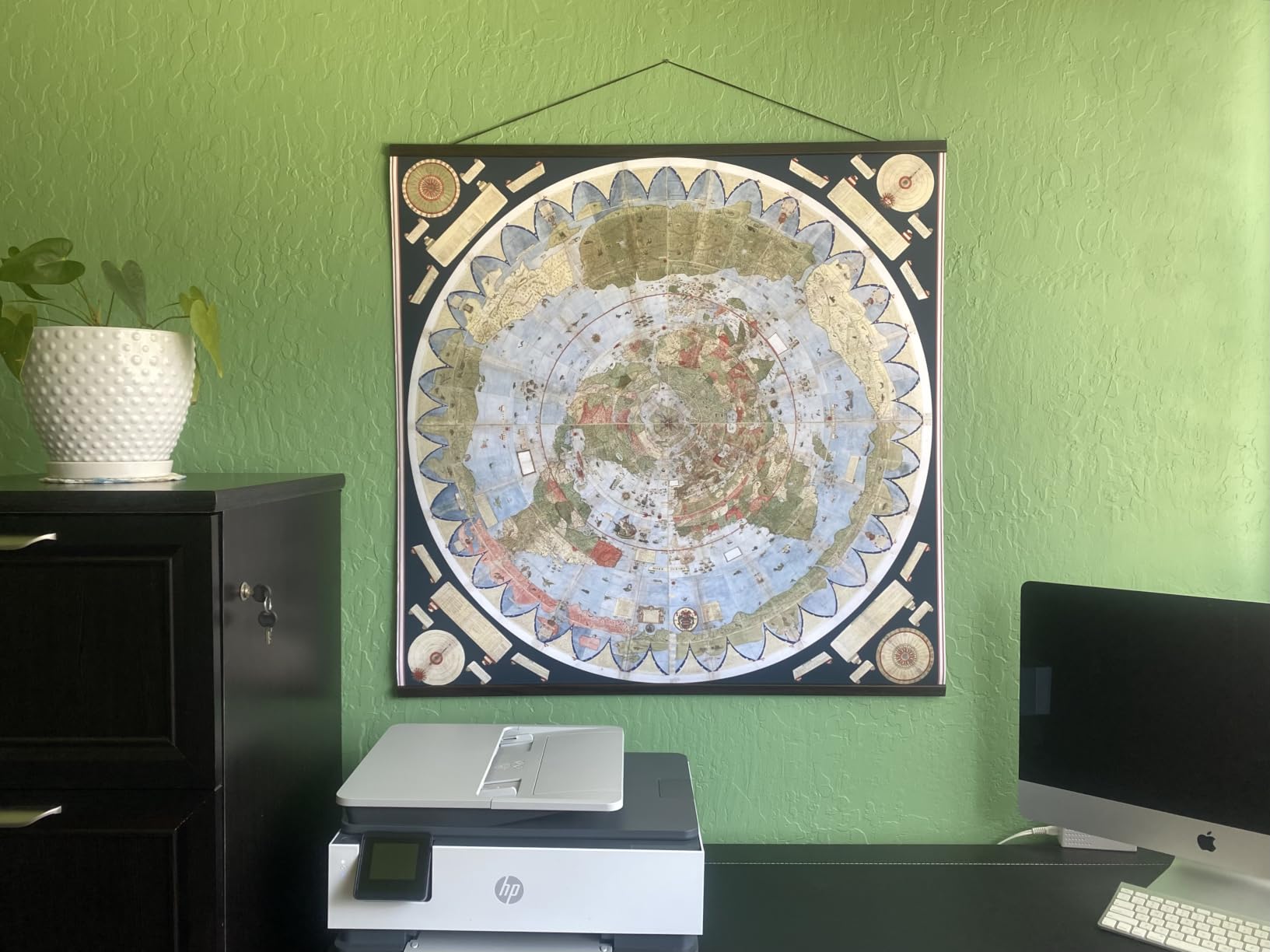 Historic Map - Map of the World, 1587, Urbano Monte - Vintage Wall Art - 24in x 24in customer photo 2