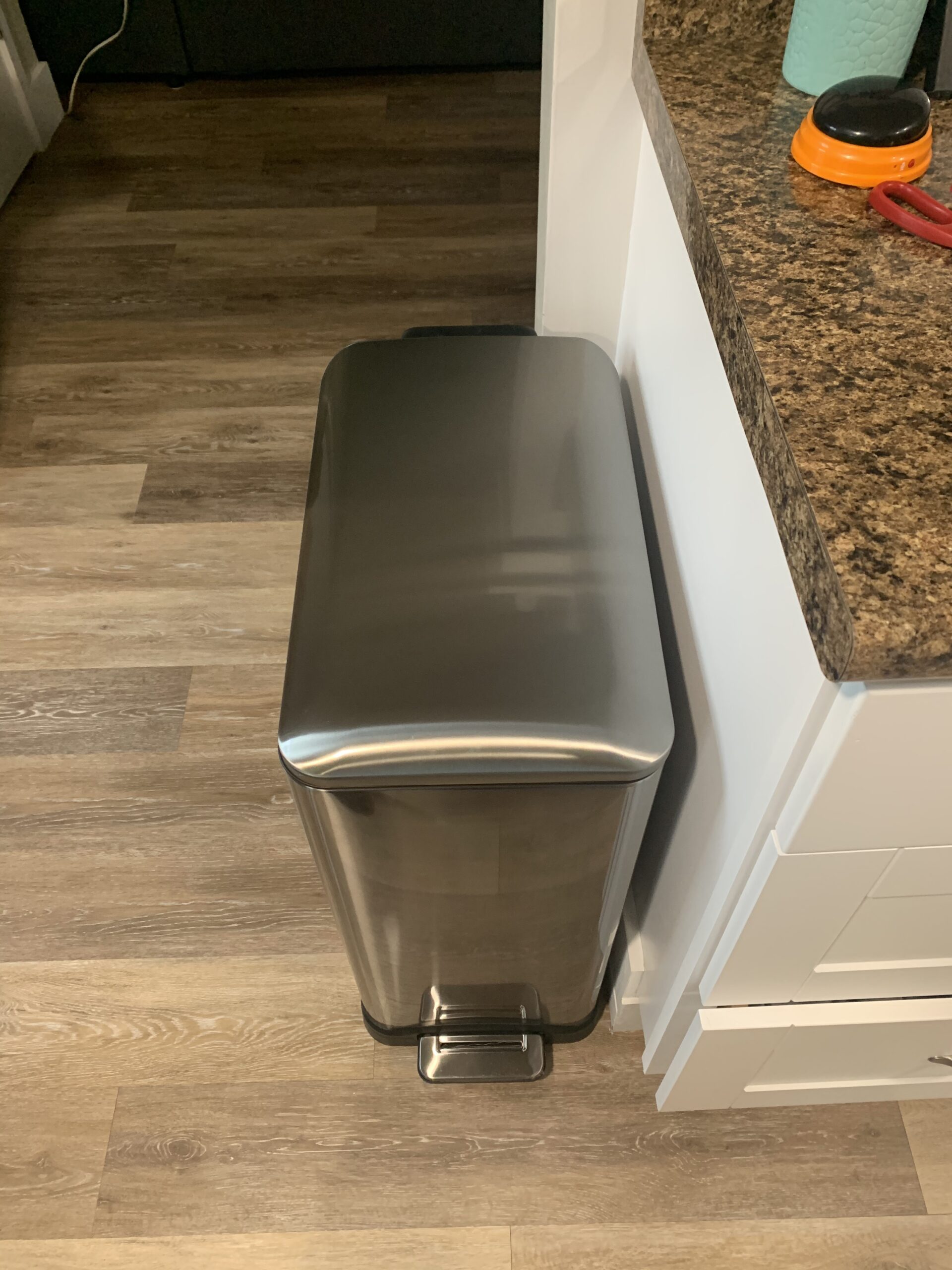 Home Zone Living 13 Gallon Kitchen Trash Can with Dual Compartments | Stainless Steel with Slim Fit Design, Soft-Close Step Pedal Lid for Recycling and Bag Tuck Band, Silver customer photo 1