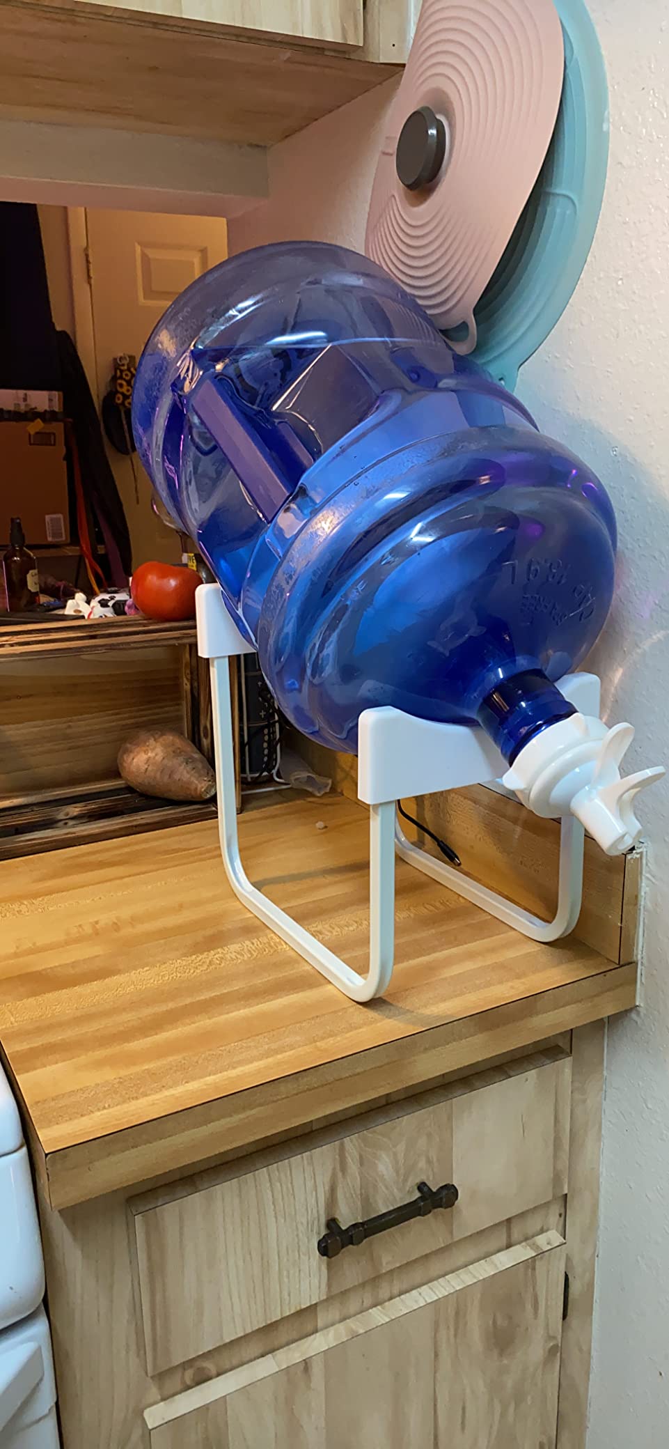 Brio Stainless Steel 3-5 Gallon Water Jug Stand and 2 Dispenser Valves, Rust-Resistant Non Slip Water Stand with BPA Free Fast Flow Water Spout Fits BOTH 48mm and 55mm Bottles 2 CAPS INCLUDED (Black) customer photo 1