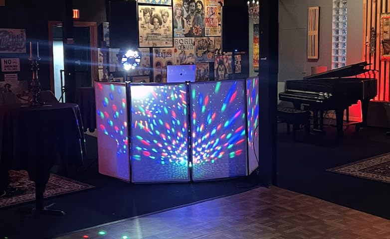 Rockville RFAAC 112 x 48 DJ Event Facade, Black Lightweight Aluminum Frame | 4 Foldable Panels, 360 Degree Rotation, Includes Bag and Scrims, Booth, Non-Slip Feet, 7 LBS, Expandable, Fire Retardant customer photo 2