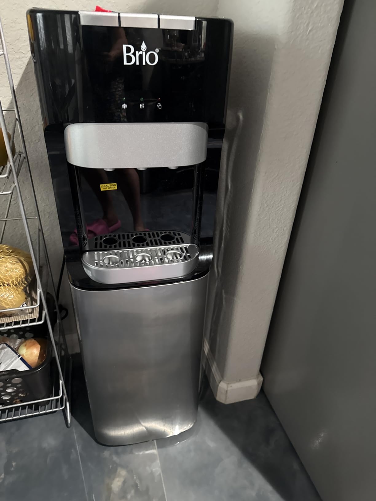 Brio Bottom Loading Water Cooler Dispenser for 5 Gallon Bottles - 3 Temperatures with Hot, Room & Cold Spouts, Child Safety Lock, LED Display with Empty Bottle Alert, Stainless Steel customer photo 1