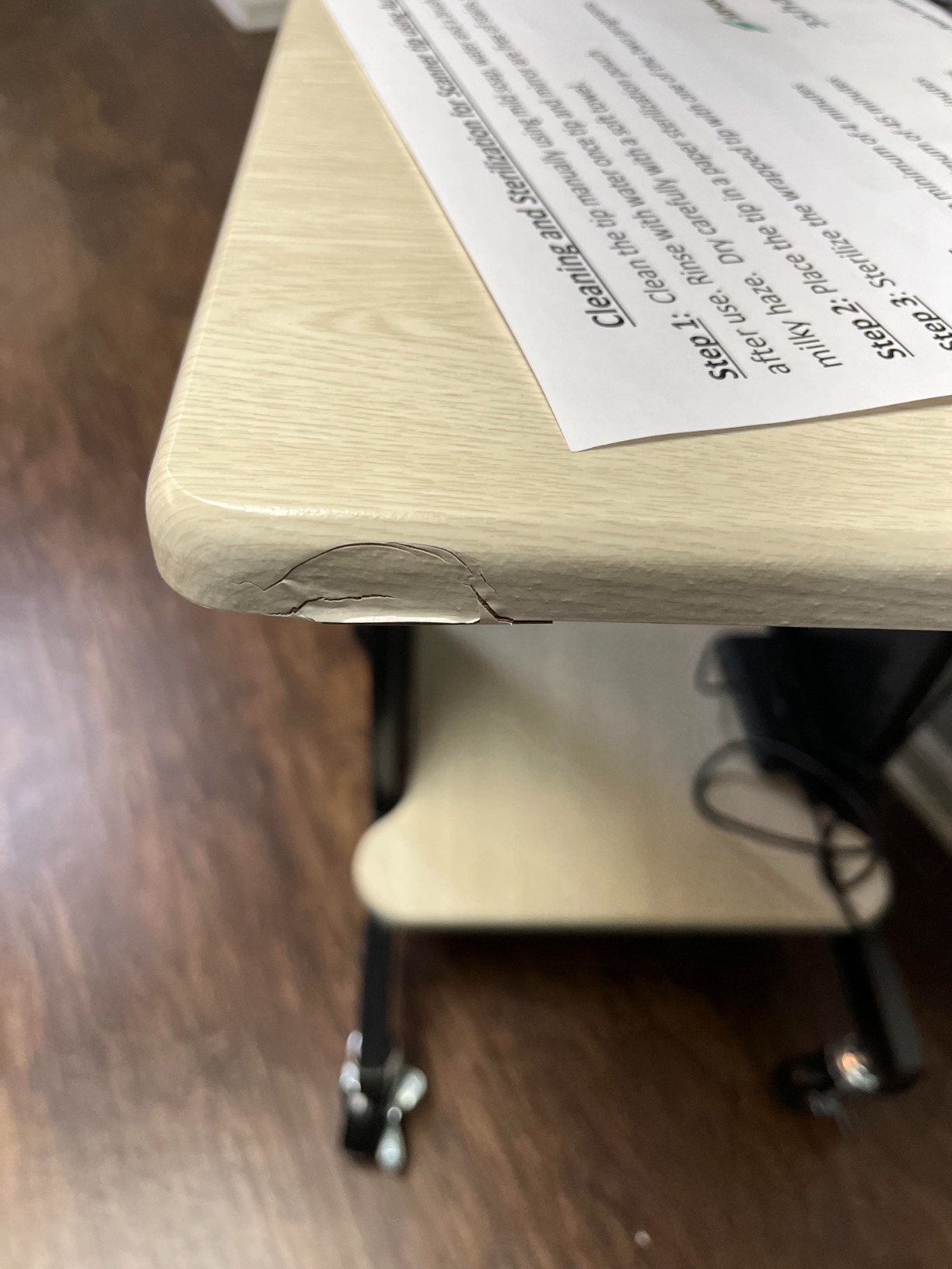OEF Furnishings Presentation Cart and Stand, OEFPRC200, Steel Frame, Ivory Woodgrain customer photo 2