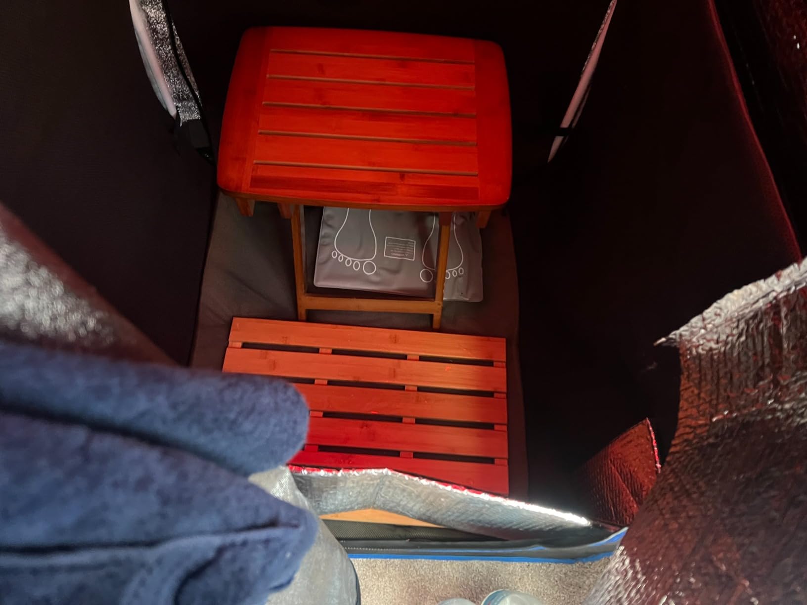 SereneLife Portable Sauna Box for Home, Infrared Sauna Tent with Heated Foot Pad and Folding Chair, Remote Control In-Home Spa, 35