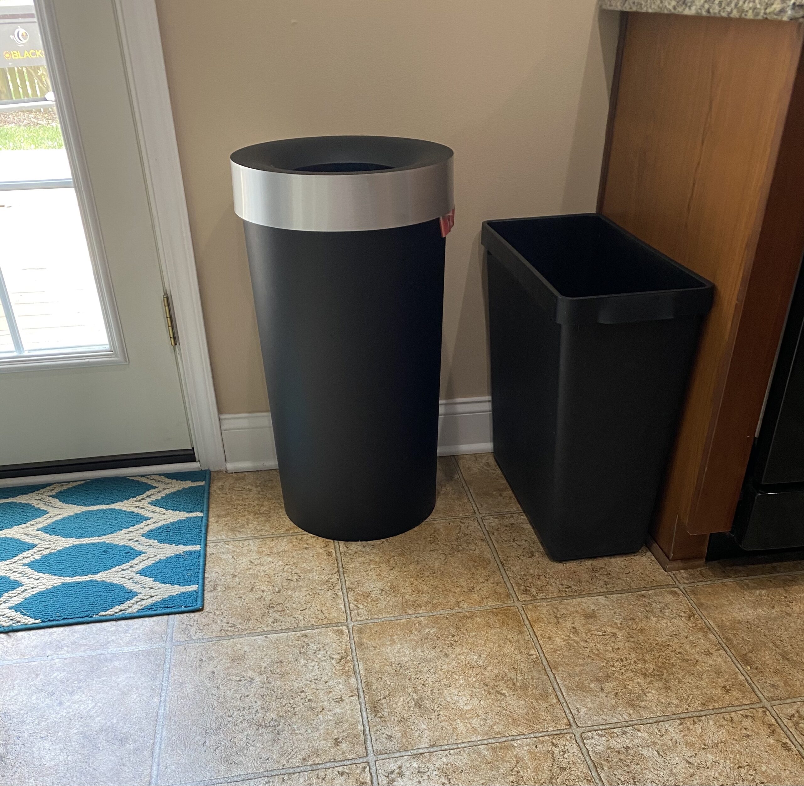 Umbra Vento Kitchen Trash Can, Open Top Bin, 16.5 Gallon, Black/Nickel | Brushed metal accents, bag concealing design, easy wipe clean, fits home and office, durable plastic customer photo 2