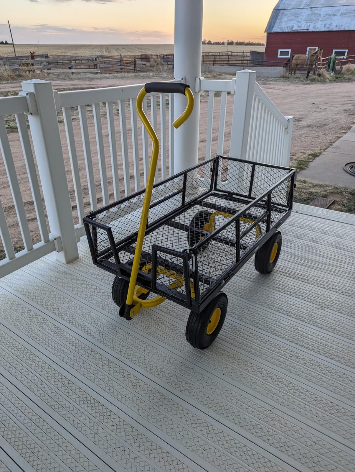 VIVOHOME Heavy Duty 880 Lbs 4.5 Cu Ft Mesh Steel Garden Cart Utility Wagon customer photo 1