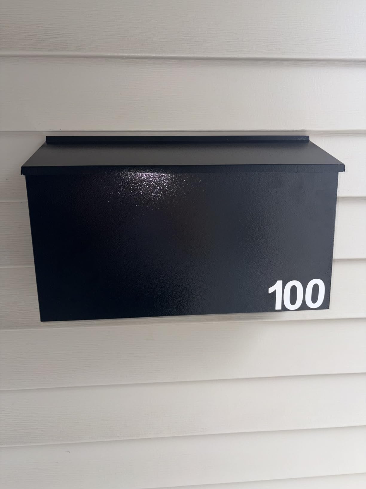 KYODOLED Mailboxes for Outside, Large Black Wall Mount Mailbox, 15.7 in | Galvanized Steel Mail Box, No Lock, Wall & Fence Mount, Home, Apartment & Office Use, Rust-Resistant Finish, Address Stickers customer photo 1