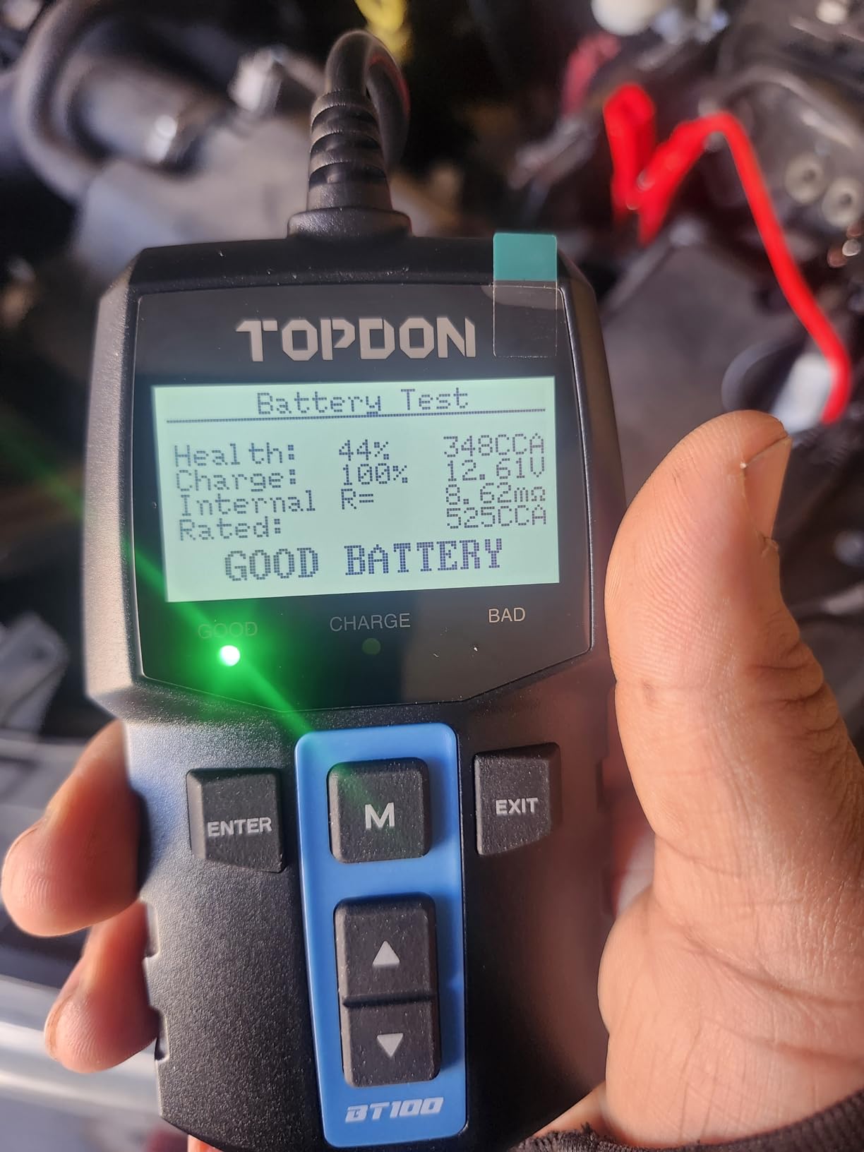 TOPDON BT100 12V Car Battery Tester, Automotive Battery Load Tester, 100-2000 CCA Auto Battery Tester with Battery, Cranking & Charging System Test for Car Truck Motorcycle ATV SUV Boat Yacht customer photo 1