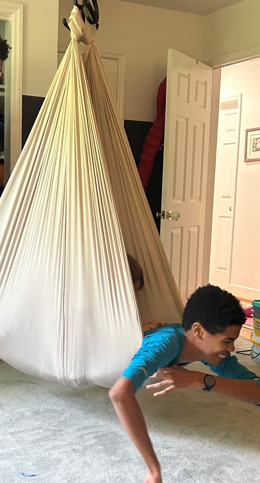 Sensory Swing for Kids & Adults, Holds 300lbs, Indoor Swing | Hug Like Calming Effect and Durable Soft Stretch Fabric - Easy Assembly, Heavy Duty Hardware and 3rd Party Tested customer photo 2