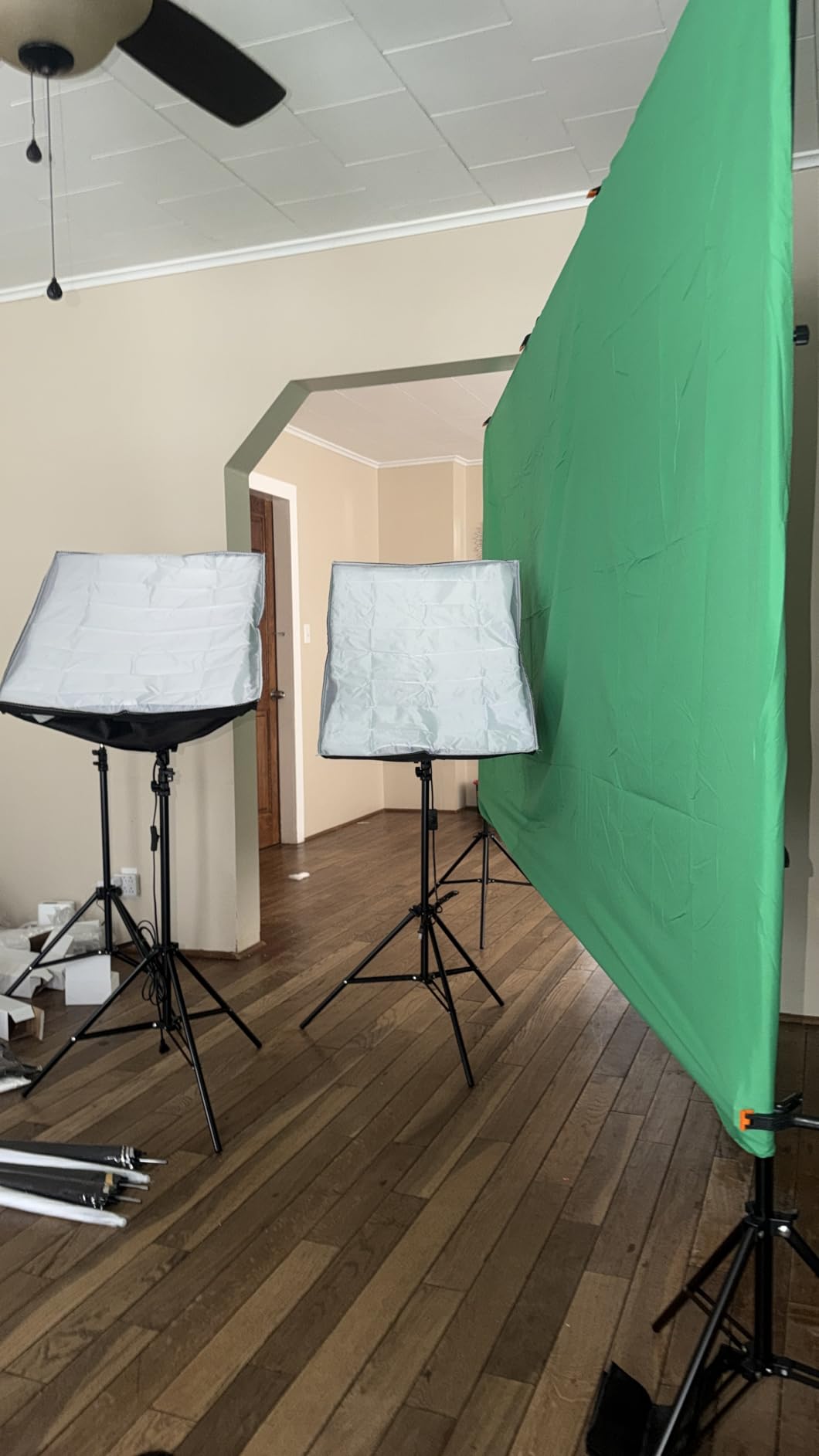 Photography Lighting Kit, 6.5x10feet/2x3m Backdrops Stand Support System, 5 in 1 reflectors, 1600w 5500k Umbrellas Softbox Continuous Lighting Kit for Portrait, Product and Video Shooting customer photo 1