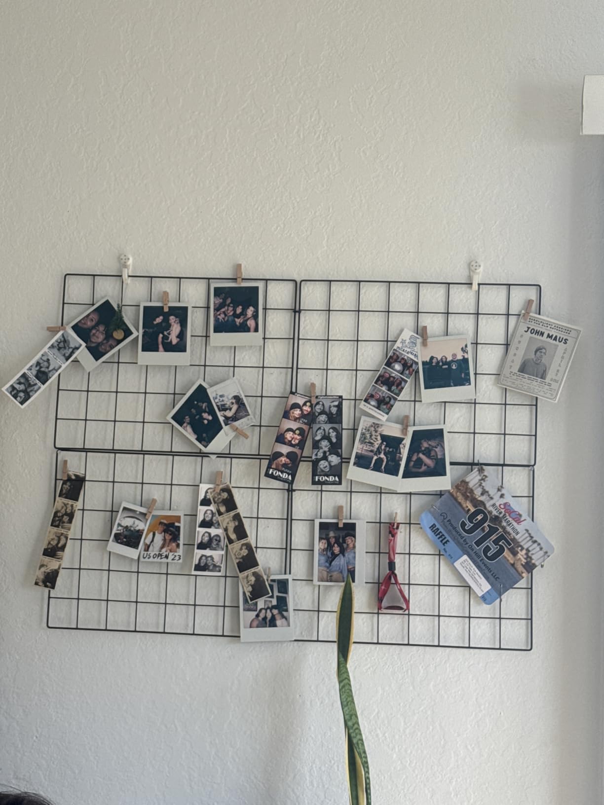 Wire Wall Grid Panel for Photo Display, DIY Iron Picture Frames Collage For Hanging Wall Decor, Foldable Multi Pictures Organizer with 12 Clips, 28'' X 22'' Inch.(2 Pack) customer photo 1
