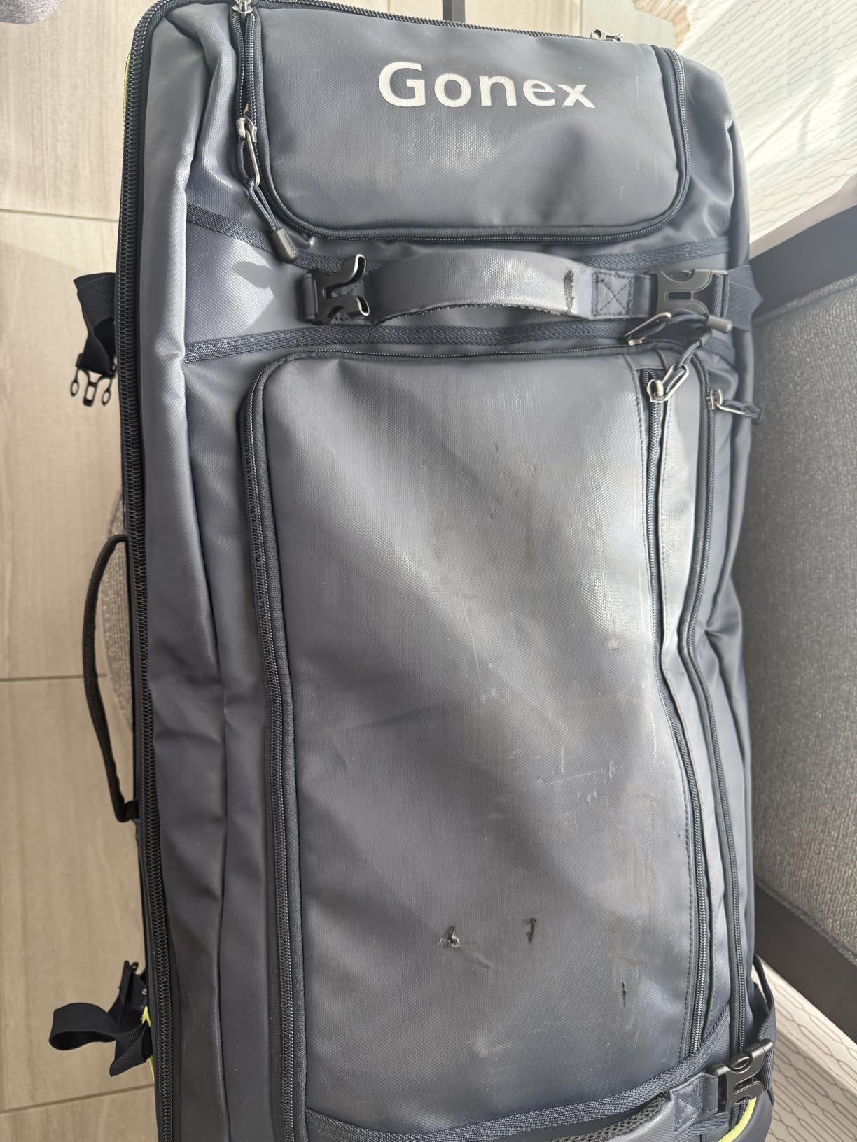 Gonex Rolling Duffle Bag with Wheels, Waterproof PVC Luggage, 33 in, Olive customer photo 2
