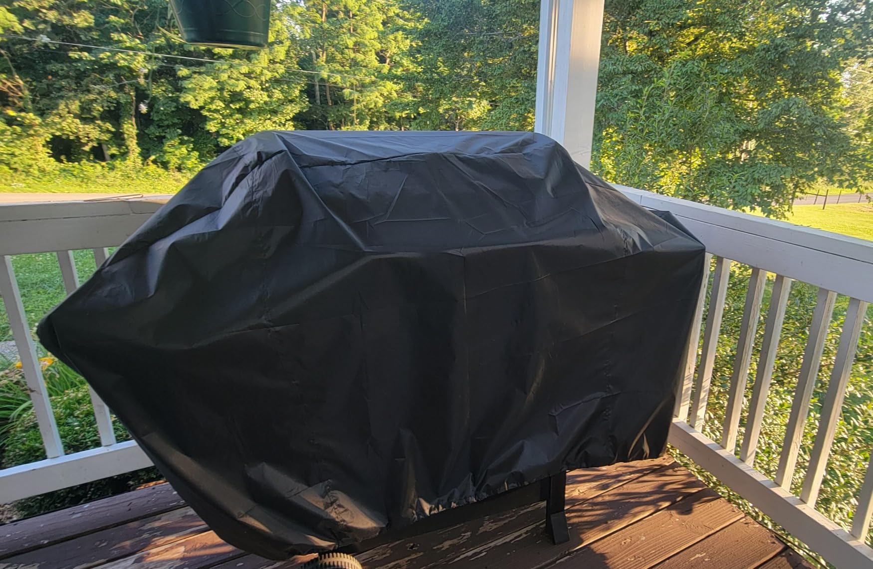 i COVER Grill Cover, 58 inch BBQ Grill Cover for Outdoor Grill, Anti-UV & Fade Resistant Gas Grill Cover, Waterproof Barbecue Grill Covers for Weber, Char-Broil, Nexgrill and More, Black customer photo 1