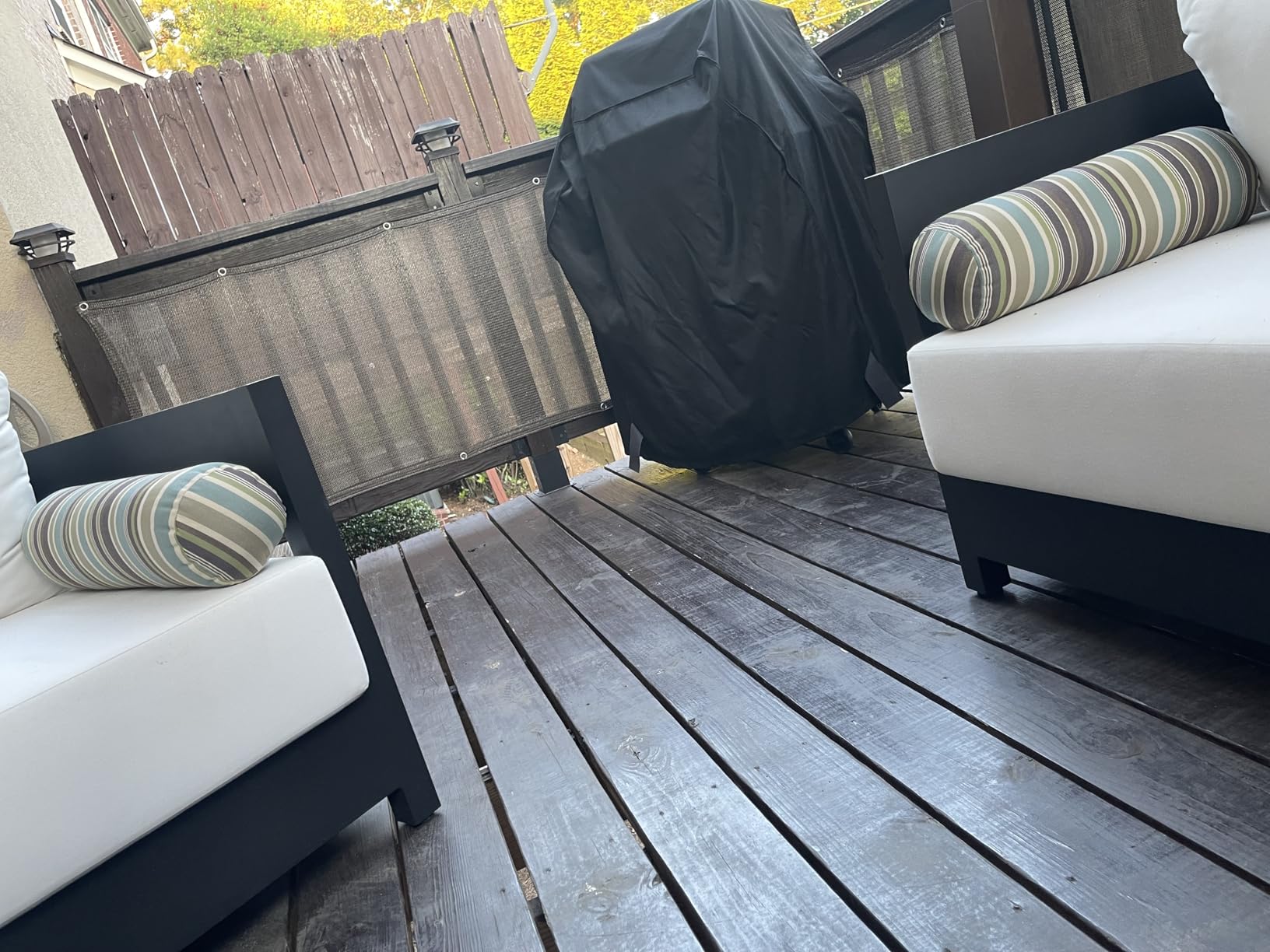 LOVE STORY 3'x10' Dark Grey Balcony Privacy Screen Fence Cover (HDPE) UV Protection Weather-Resistant 3 FT Height Shield for Deck, Patio, Backyard, Outdoor Pool, Porch, Railing customer photo 1