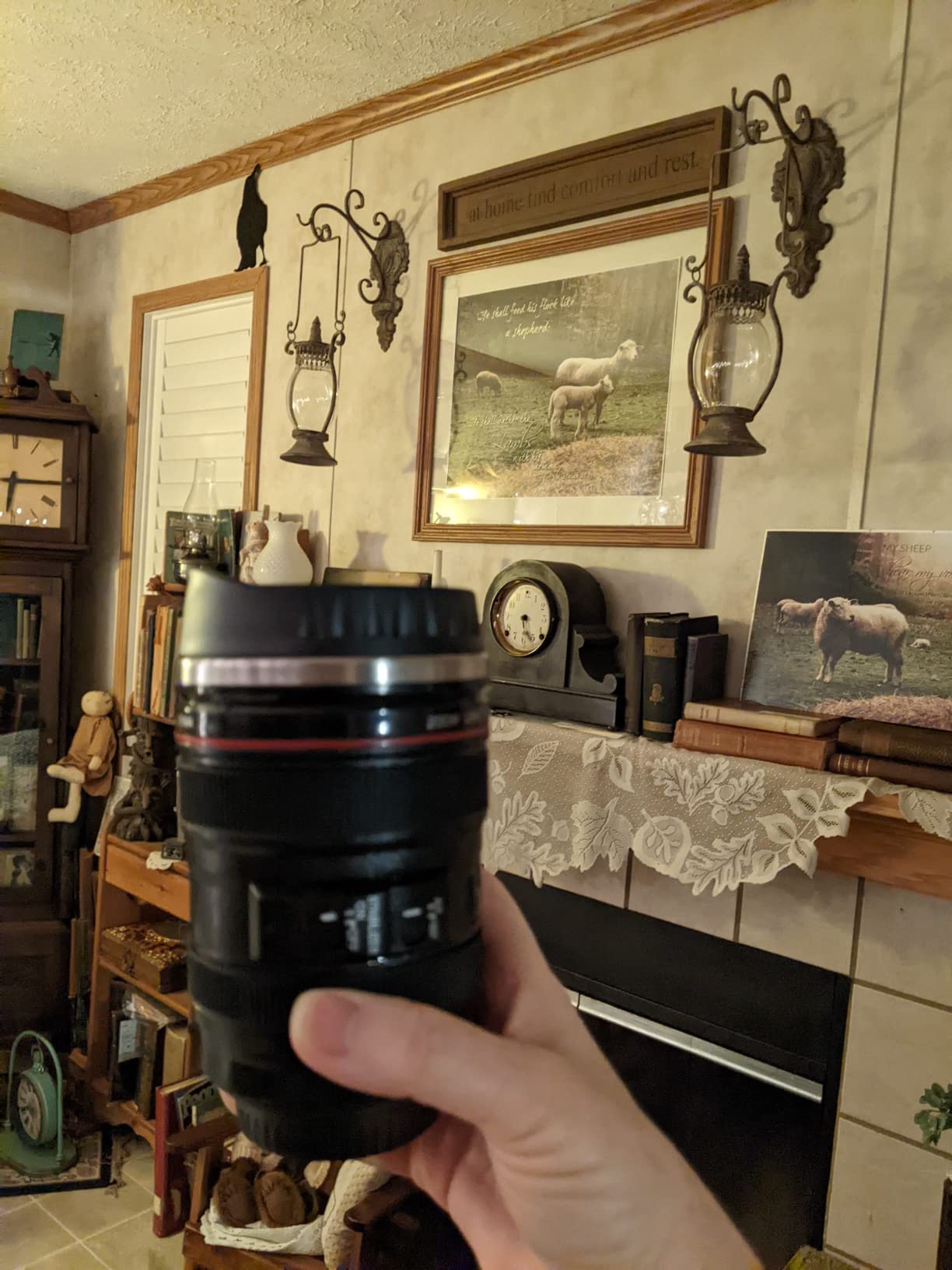 Camera Lens Coffee Mug with Slider Lid and Spoon– Realistic DSLR Thermos Cup, Novelty Gift for Photographers, Men & Women customer photo 1