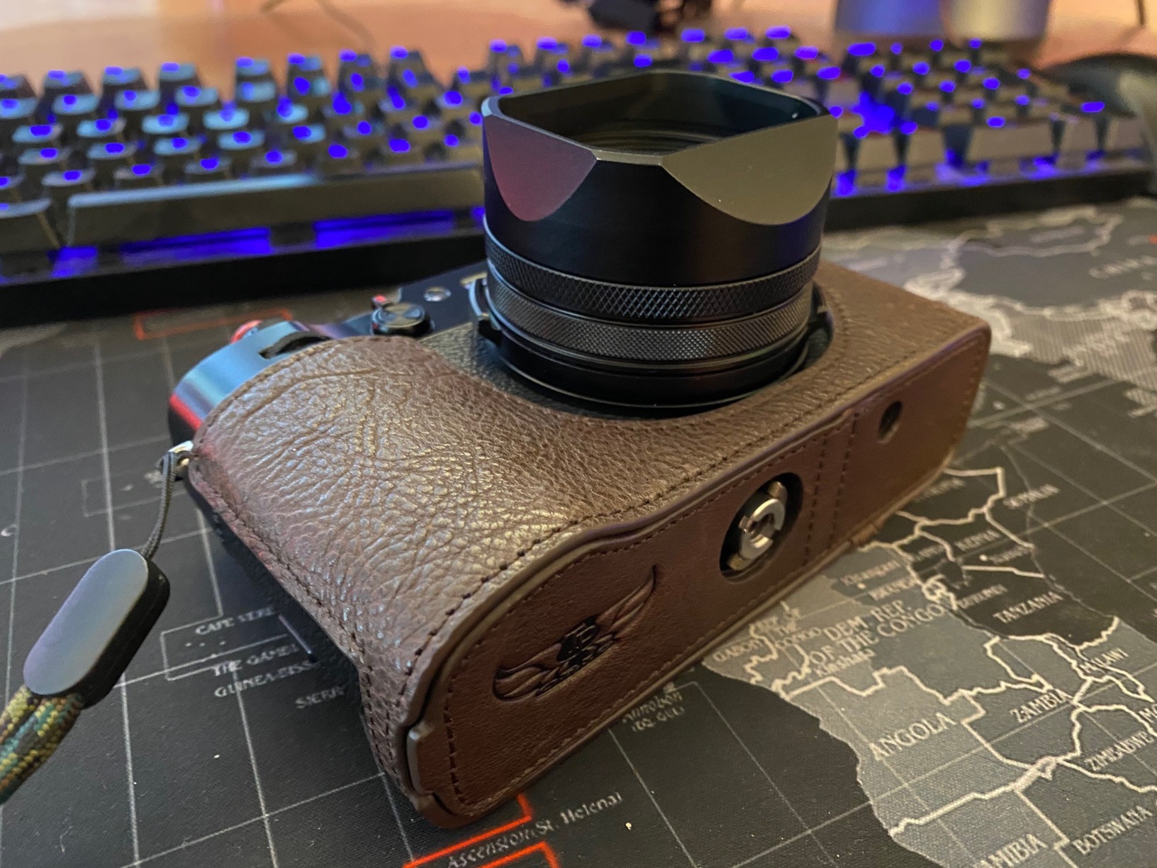 Fujifilm X100V Camera Case, BolinUS Handmade Genuine Real Leather Half Camera Case Bag Cover for Fujifilm Fuji X100V Camera Bottom Opening Version + Hand Strap (Coffee) customer photo 2