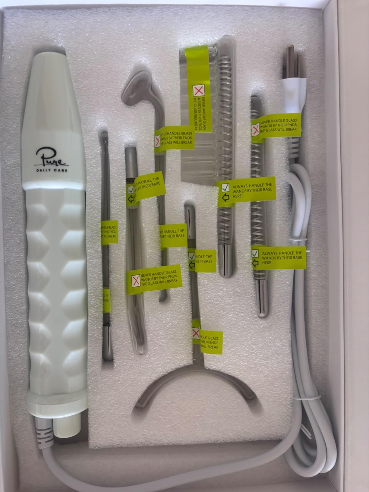 Pure Daily Care NuDerma Clinical Portable Skin Therapy Wand, Machine with 6 Fusion Neon + Argon Wands - Anti Aging - Clarifying - Skin Tightening & Radiance - Wrinkle Reducing customer photo 1