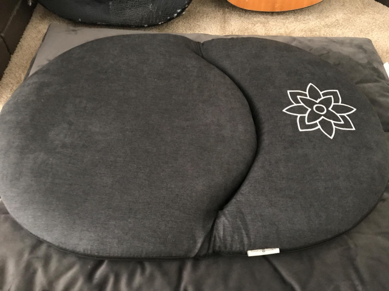 Meditation Chair | Adjustable Floor Chair with Back Support | Padded Floor Seat for Posture Support and Comfort | Portable Folds Flat for Storage | Indoor/Outdoor Use | Stone Black customer photo 1