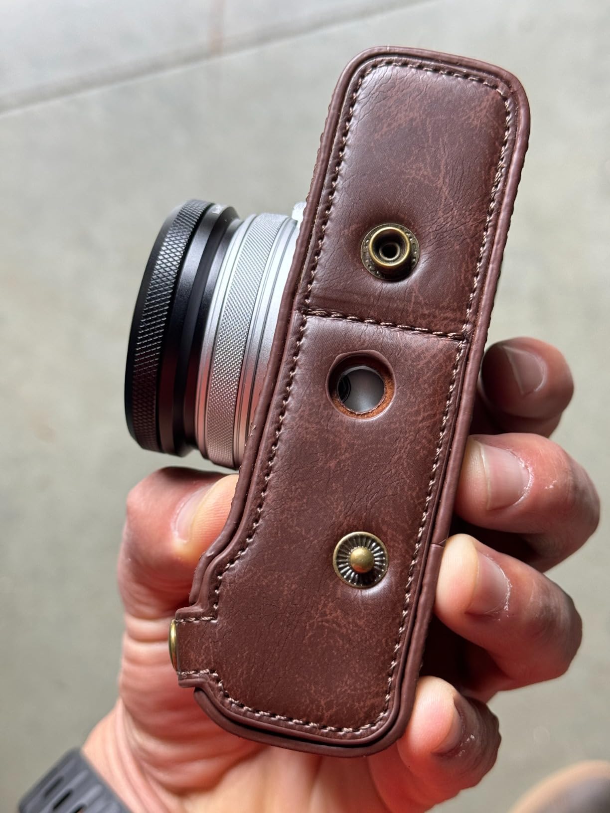 MUZIRI KINOKOO Case for Fuji X100V Camera with Adjustable Shoulder Strap | Protective Case for Fujifilm X100V with Detachable Cover, Easy Carrying Bag While Outing and Traveling - Coffee customer photo 1