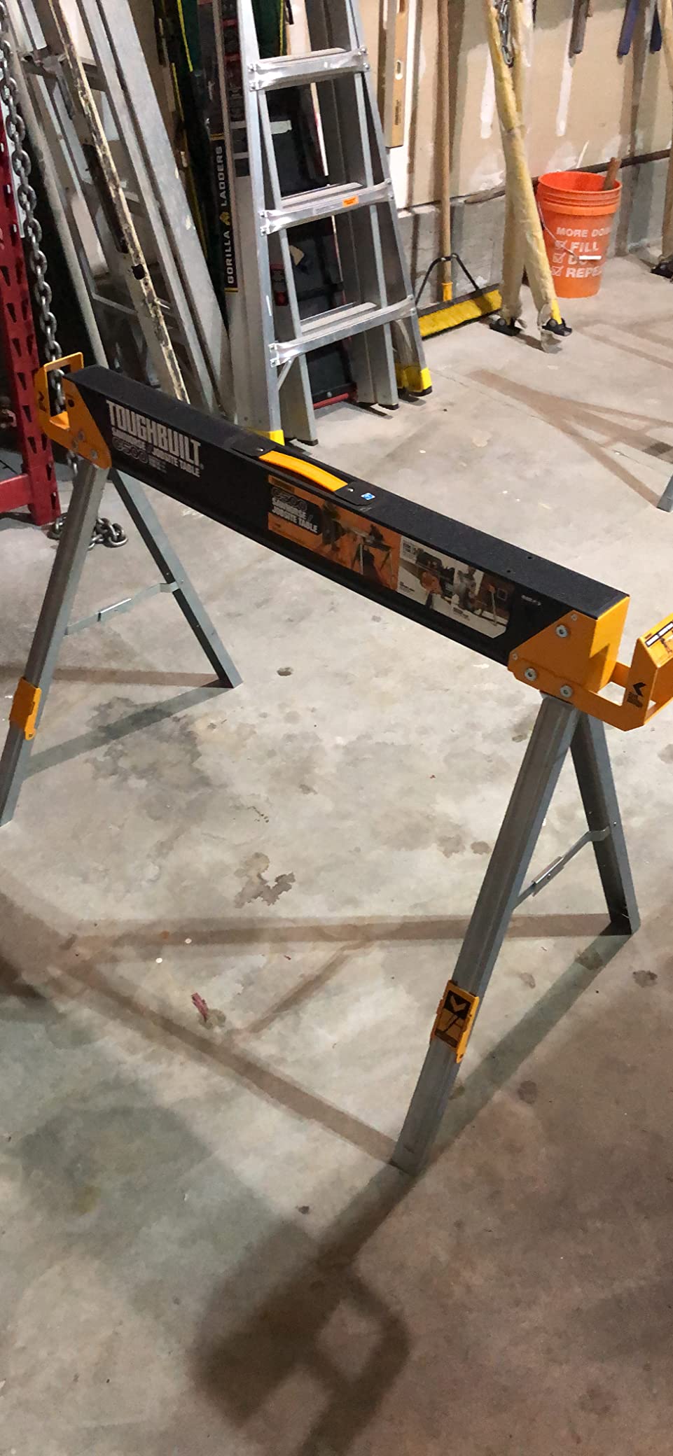 ToughBuilt Folding Sawhorse & Jobsite Table, 2-Pack, TB-C700-2 | Heavy-Duty Steel Frame, Adjustable 2x4 Support Arms, Folding Design, Portable Workstation, Contractor Grade customer photo 1