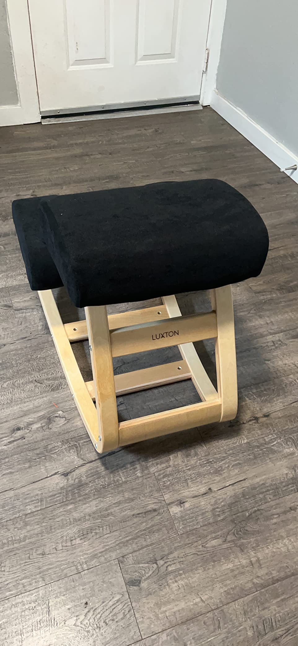 Luxton Memory Foam Ergonomic Kneeling Chair - Posture Support Comfortable Padded Office Desk Chair - Angled Rocking Stool & Balancing Seat - Natural Relief for Neck or Back Pain customer photo 1