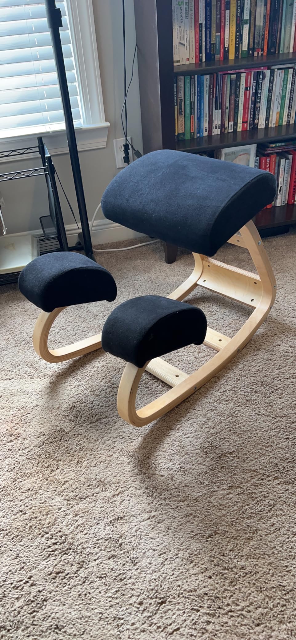Luxton Memory Foam Ergonomic Kneeling Chair - Posture Support Comfortable Padded Office Desk Chair - Angled Rocking Stool & Balancing Seat - Natural Relief for Neck or Back Pain customer photo 2