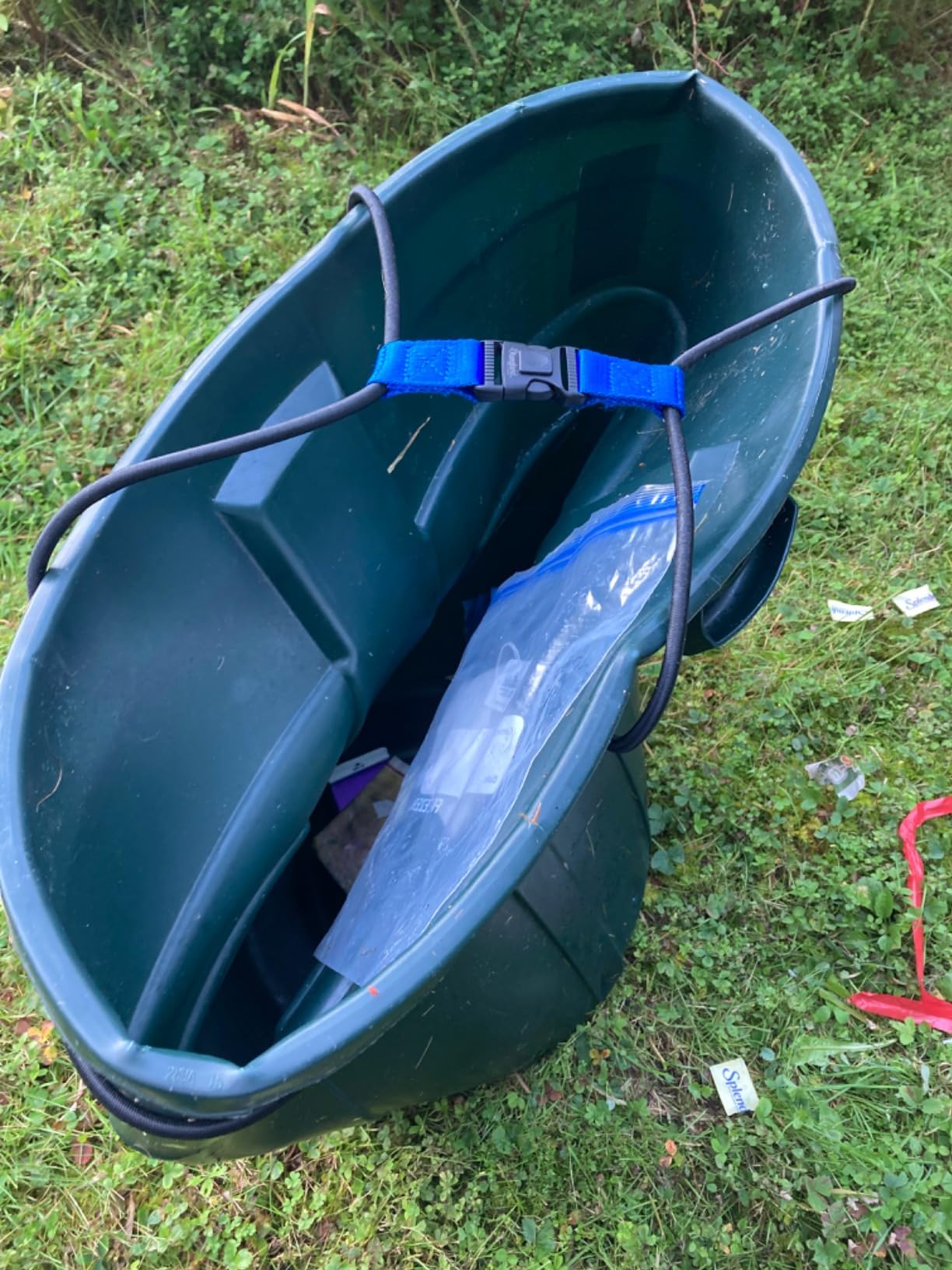 ENCASED Trash Can Lock for Animals/Raccoons, Bungee Cord Heavy Duty Large Outdoor Garbage Lid Lock ((Does NOT Include Trash Can)) customer photo 1