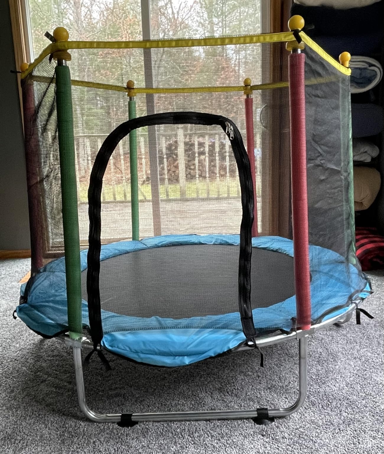 Toddler Trampoline for Kids Ages 1-8, 55'' Small Trampoline Indoor Outdoor | Safety Enclosure Net, No-Gap Jump Mat, Anti-Rust, Easy Assembly, Baby Mini Trampolines, Play Gym, Birthday Gifts for Children customer photo 1