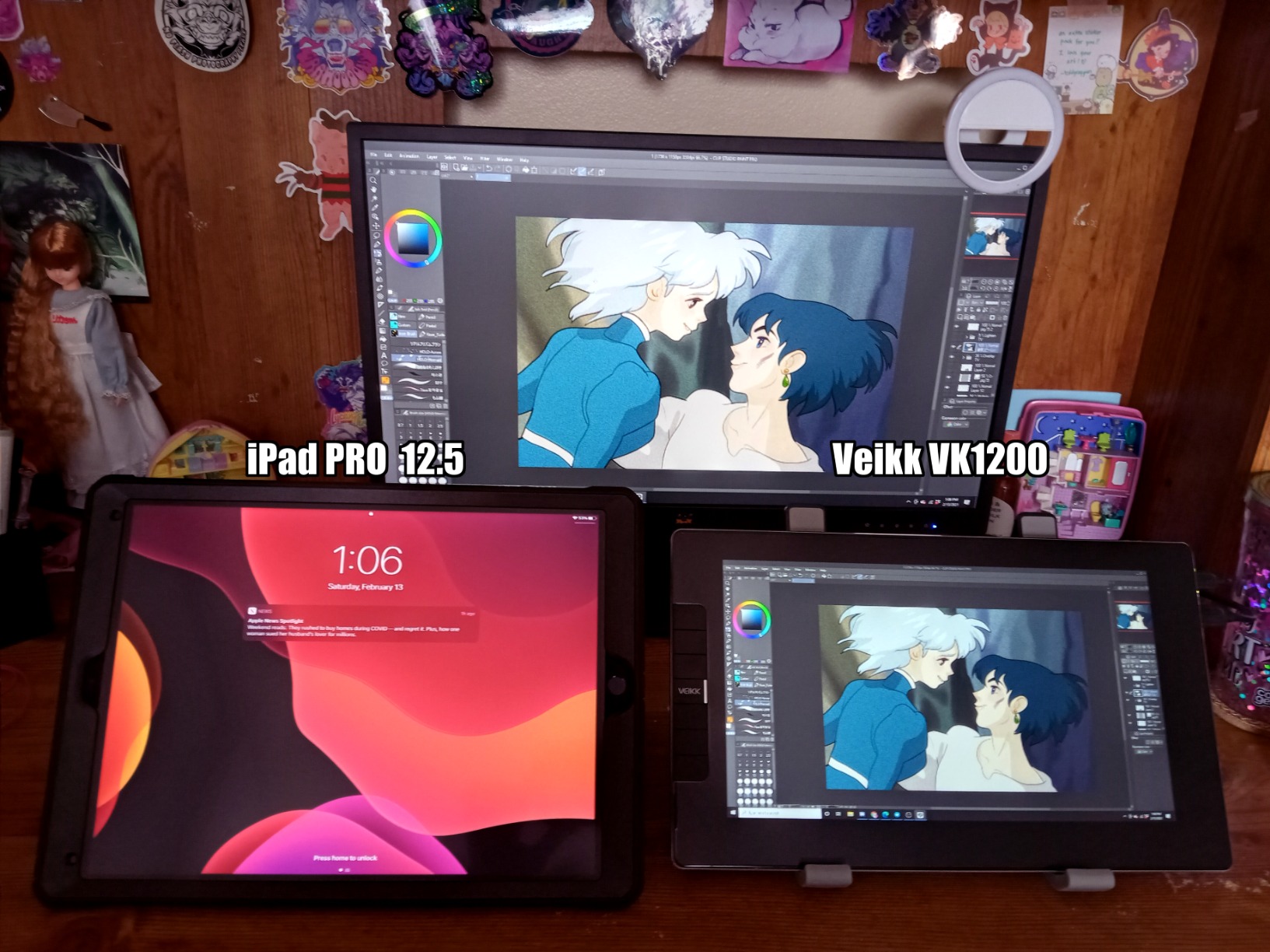 VEIKK VK1200 V2 Drawing Tablet with Screen, 11.6-inch Full-Laminated Graphic Drawing Monitor, 2 Battery-Free Pens with Tilt Function, 6 Customizable Keys, Anti-Glare Glass (Must be Connected to PC to Work) customer photo 1