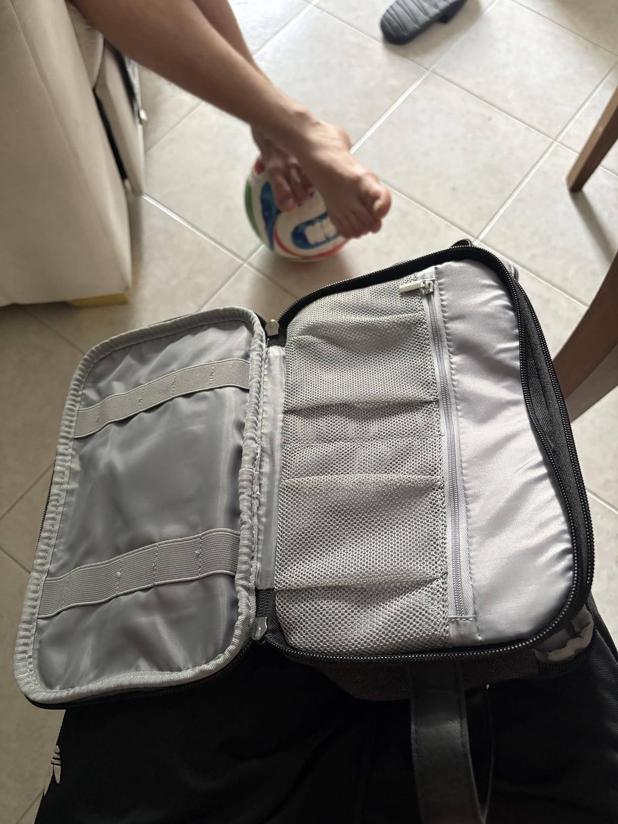BAGSMART Toiletry Bag for Men, Canvas Travel Toiletry Organizer Dopp Kit Water-resistant Shaving Bag for Toiletries Accessories, Grey-Medium customer photo 1