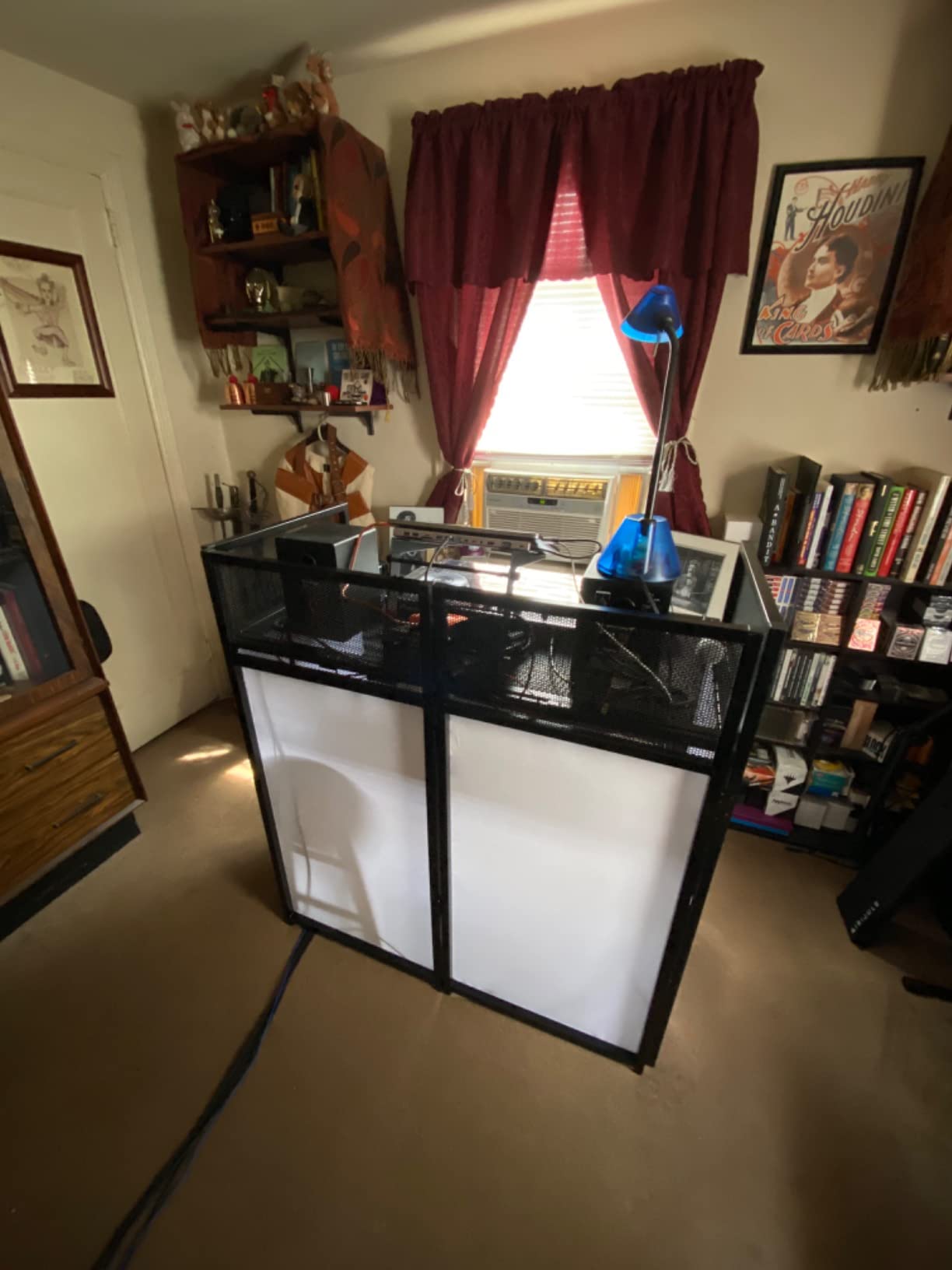 Rockville Rockbooth Black DJ Event Booth Facade with Built in Table, Bag | 8 Scrims (4 Black/4 White), Metal Frame, Foldable, Adjustable Feet, Wire Management, Fire Retardant customer photo 2
