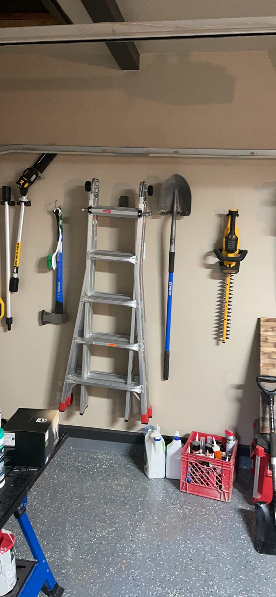 Aluminum Step Ladder, 5-in-1 Multi-Position Frame, 18 Ft Reach, Silver - Extendable Indoor and Outdoor Equipment for Home, Kitchen, Office, and Garage - Portable and Lightweight customer photo 1